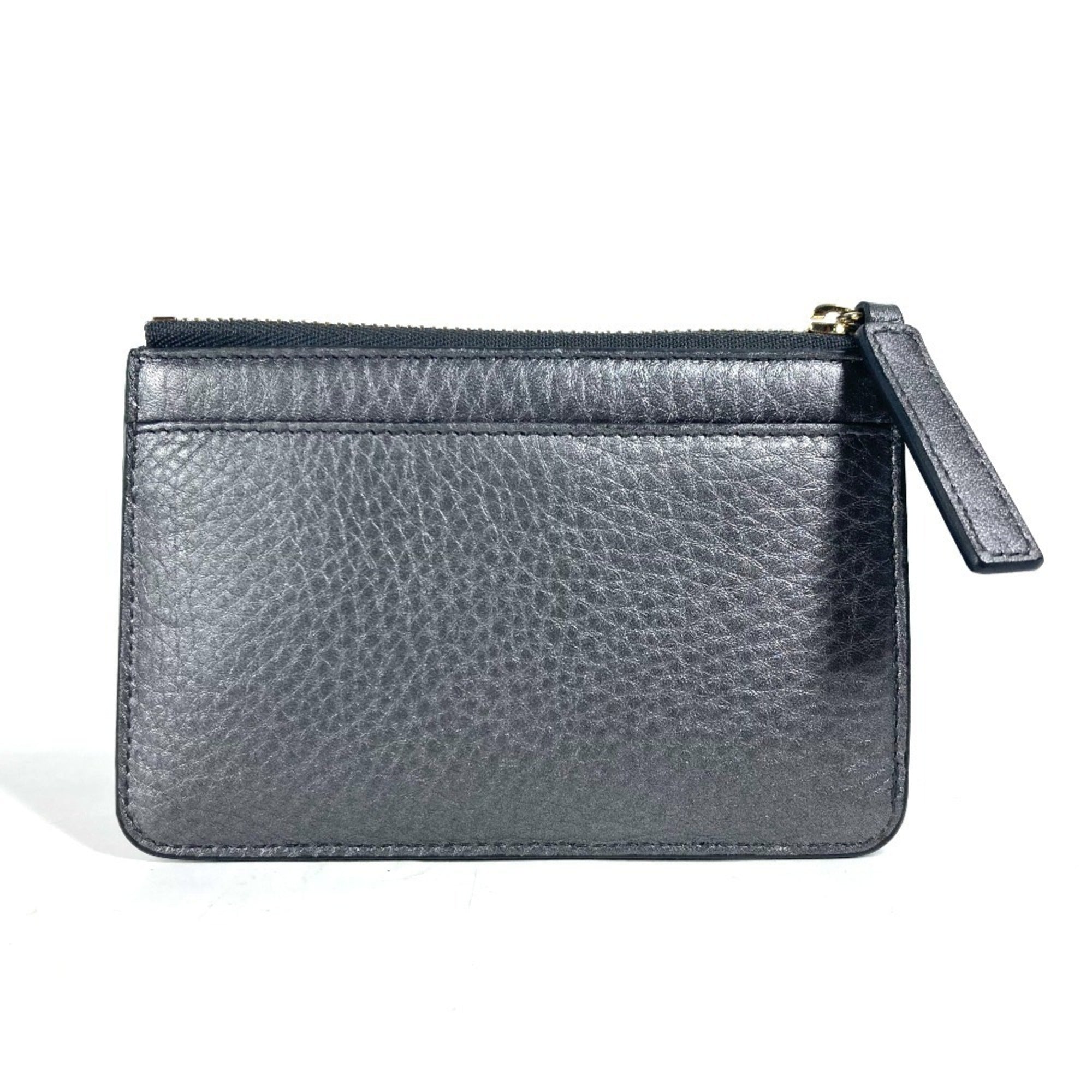 Bvlgari Black Leather Coin Purse/Coin Case (Pre-Owned)