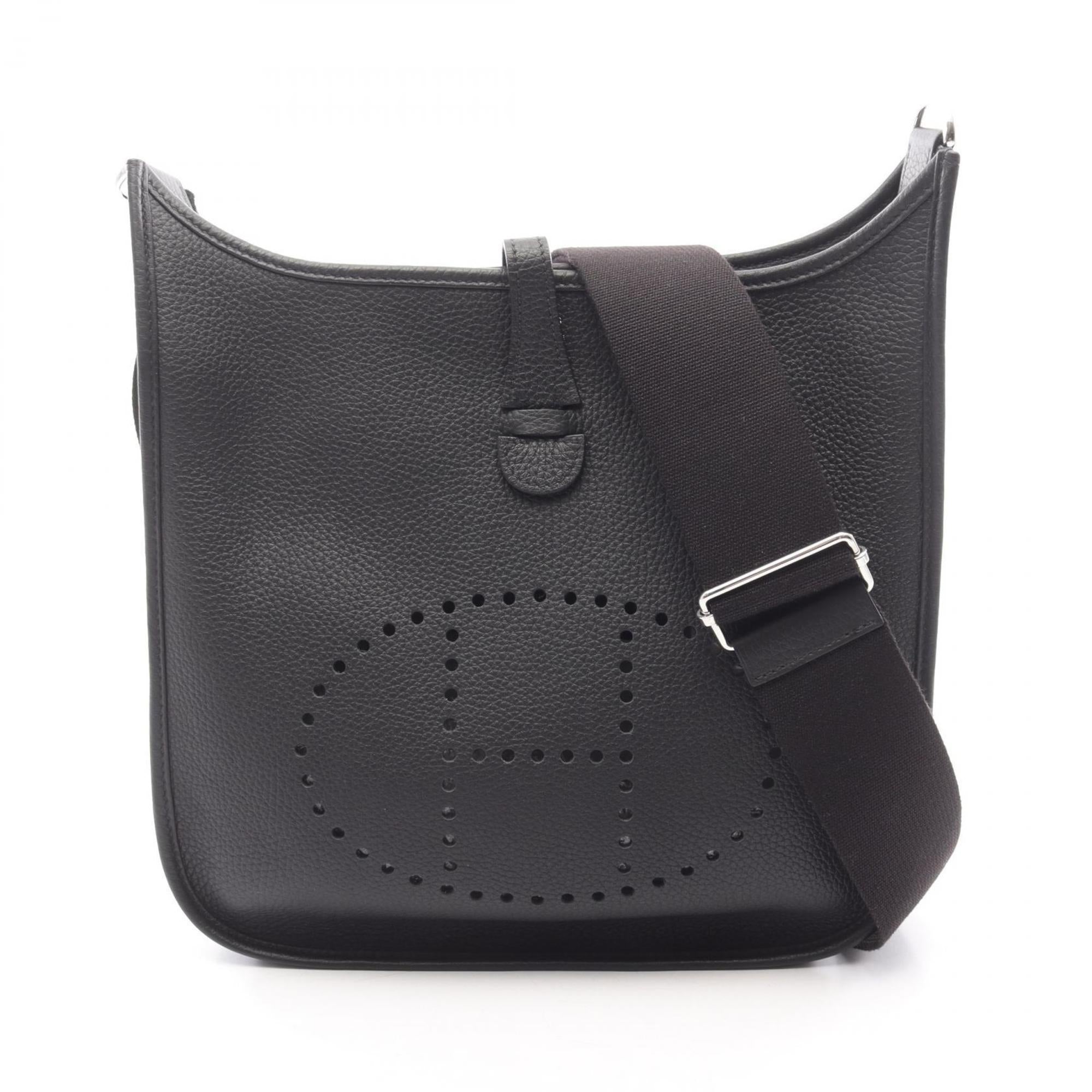 Hermes Black Taurillon Clemence Leather Leather Handbag Shoulder Bag (Pre-Owned)