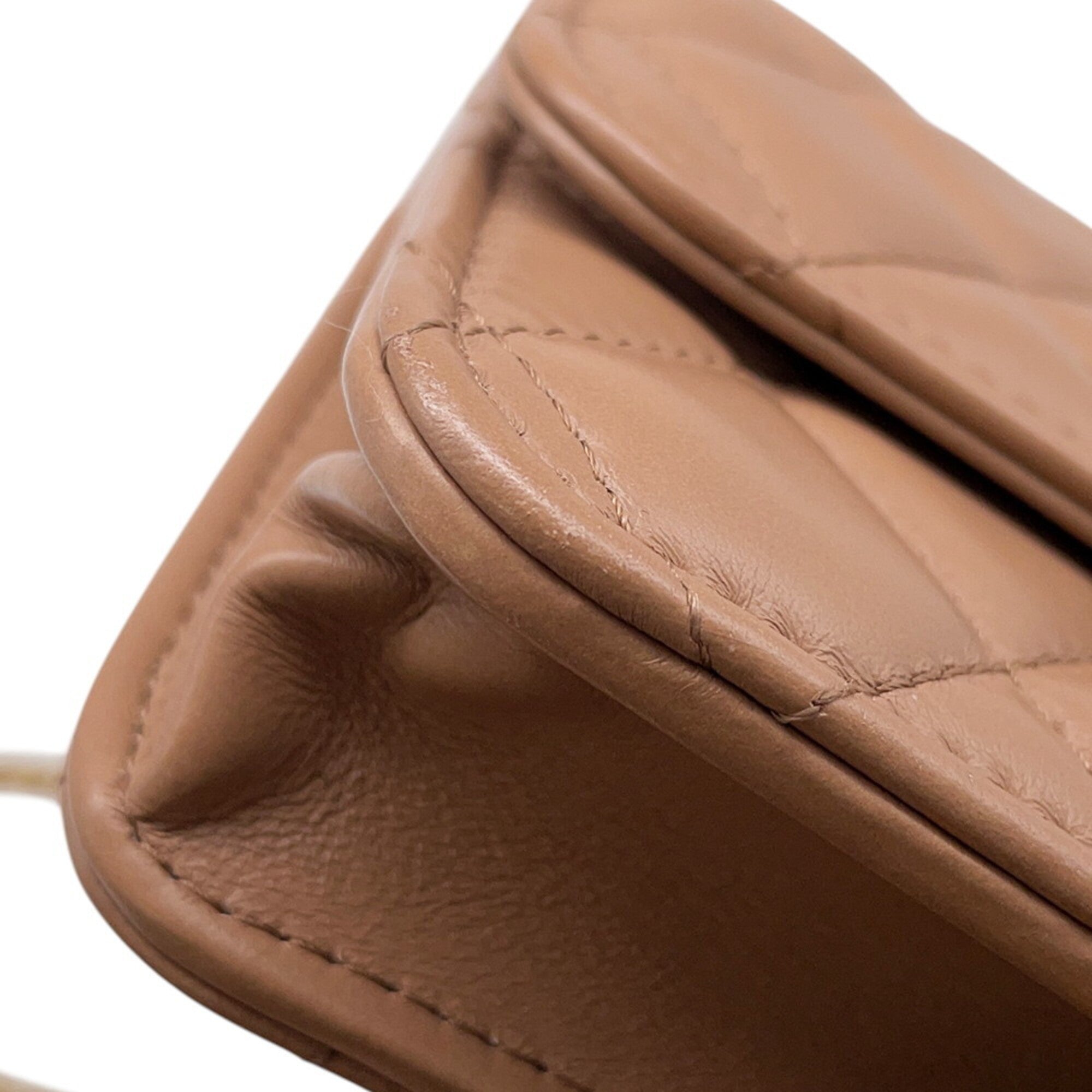 Chanel Beige Leather Pouch Shoulder Bag (Pre-Owned)