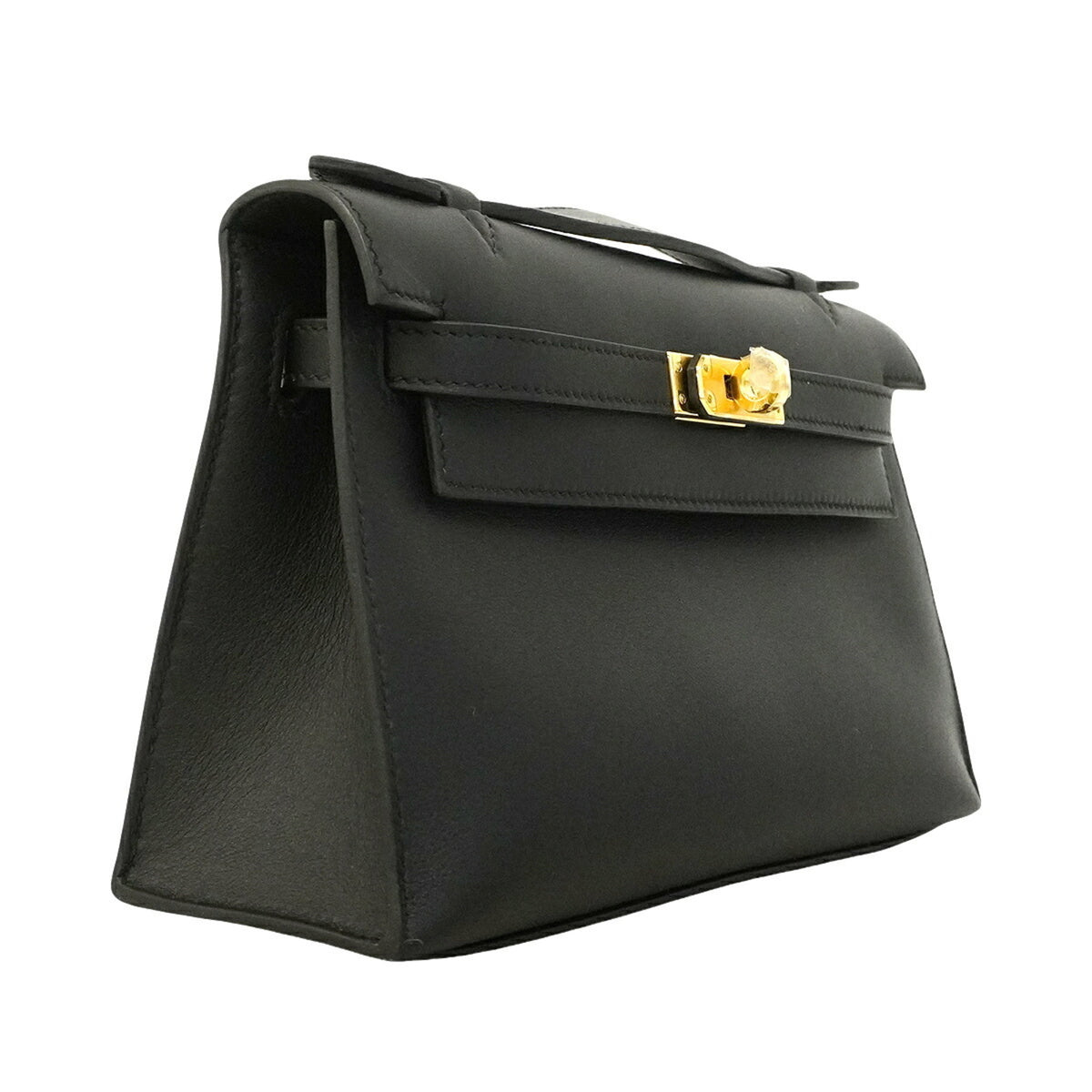 Hermes Black Swift Leather Handbag (Pre-Owned)