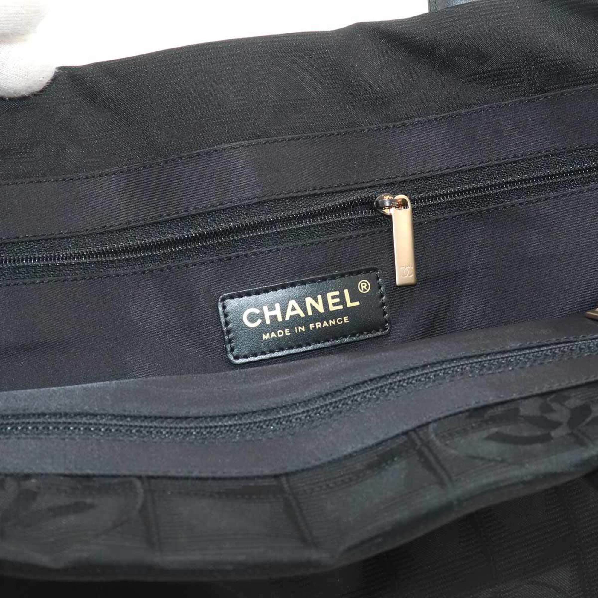Chanel New Travel Line Black New Travel Line Handbag Tote Bag Weekend Bag (Pre-Owned)