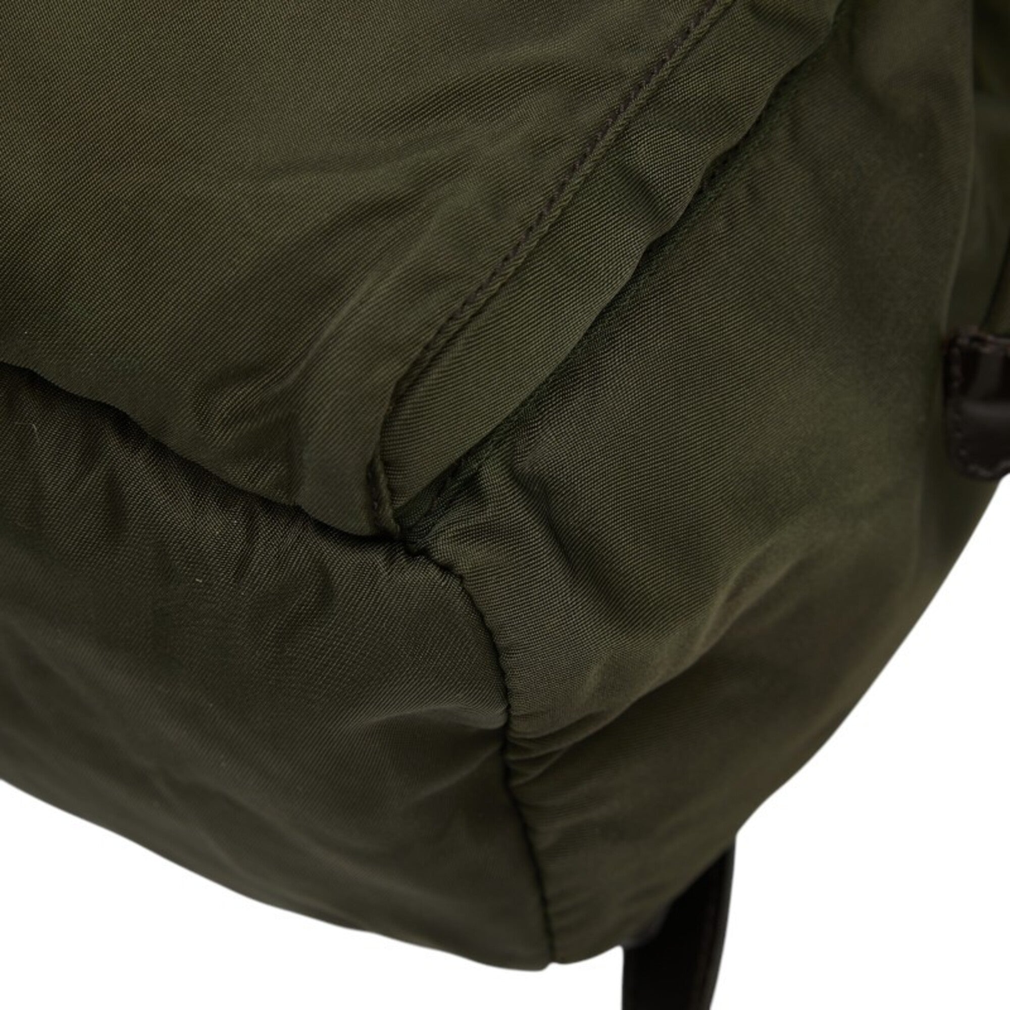 Prada Green Nylon Leather Backpack (Pre-Owned)