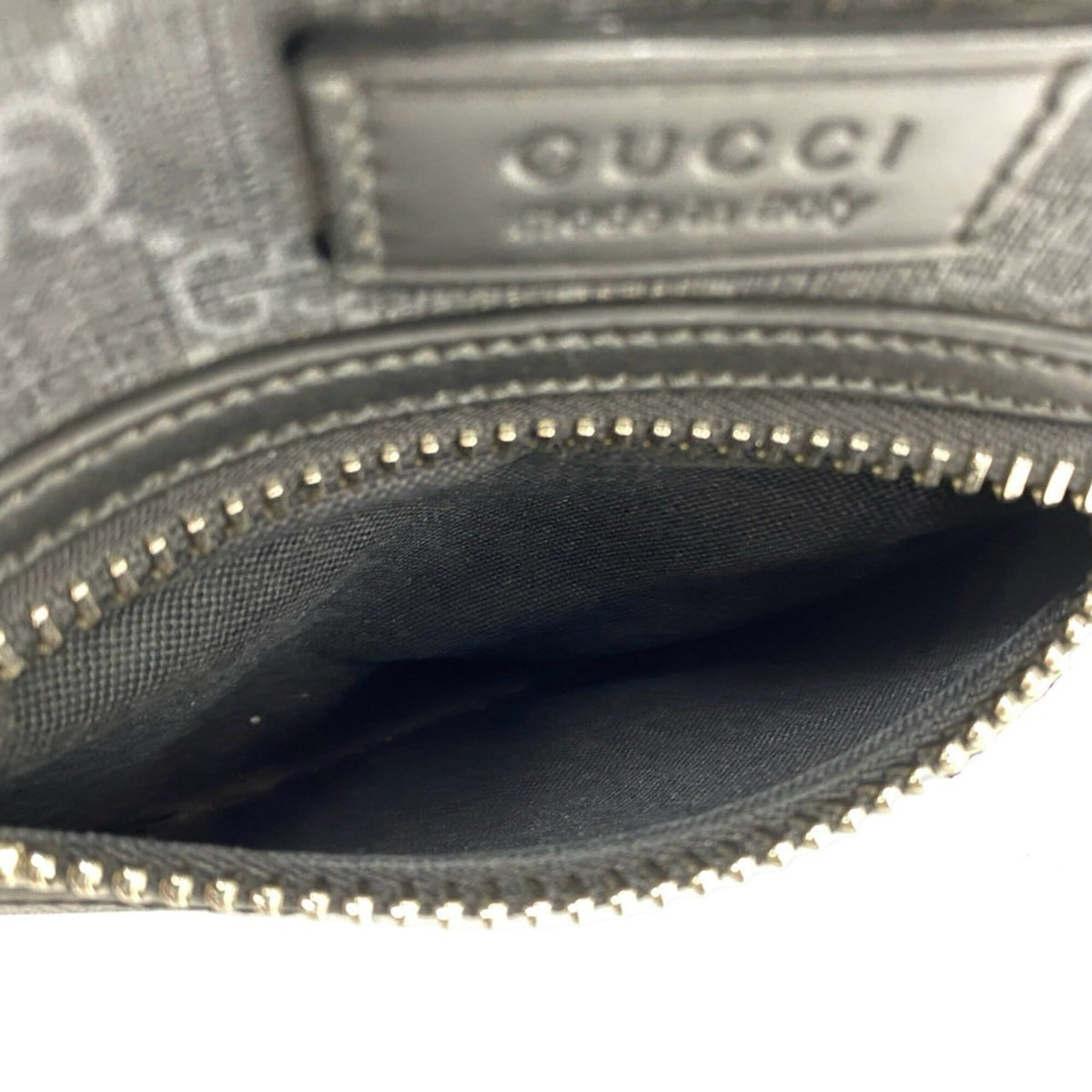 Gucci Black Navy Red Color Leather Elastane Shoulder Bag (Pre-Owned)