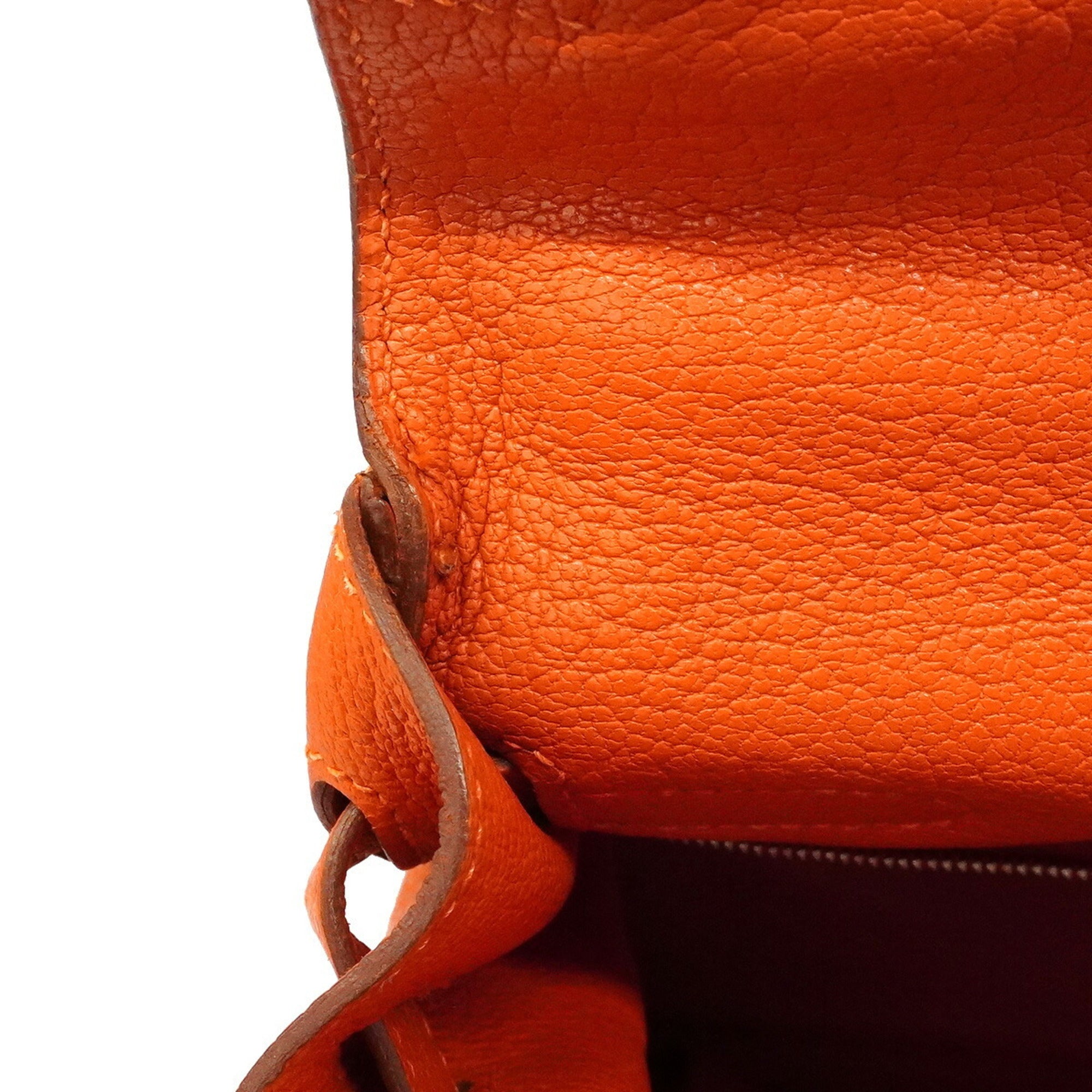 Hermes Orange Chevre Leather Handbag (Pre-Owned)