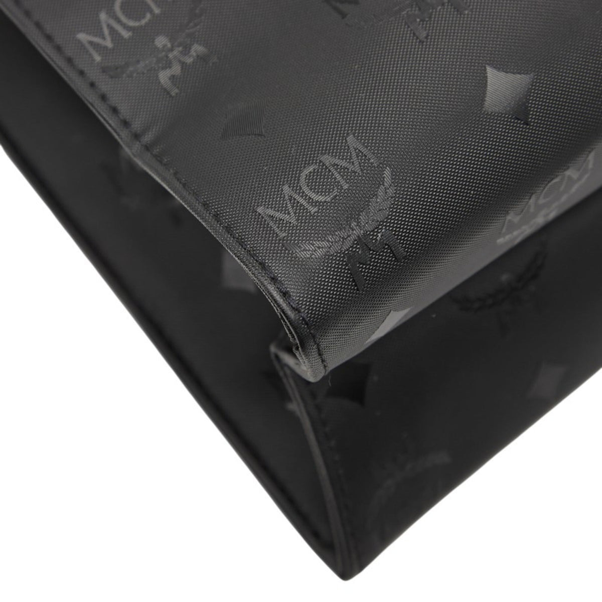 Mcm Black Nylon Leather Shoulder Bag Tote Bag (Pre-Owned)