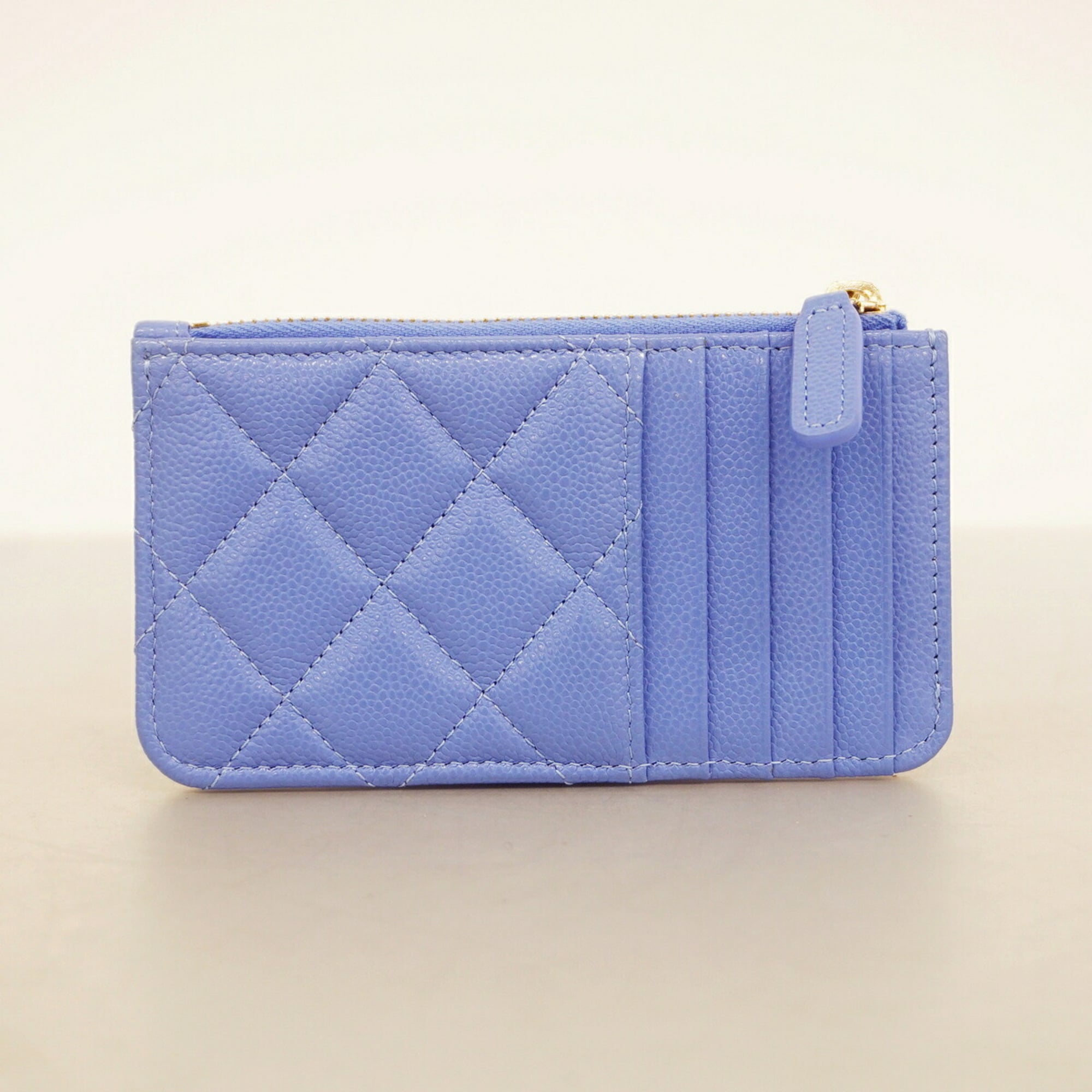 Chanel Blue Grained Calfskin Coin Purse/Coin Case (Pre-Owned)