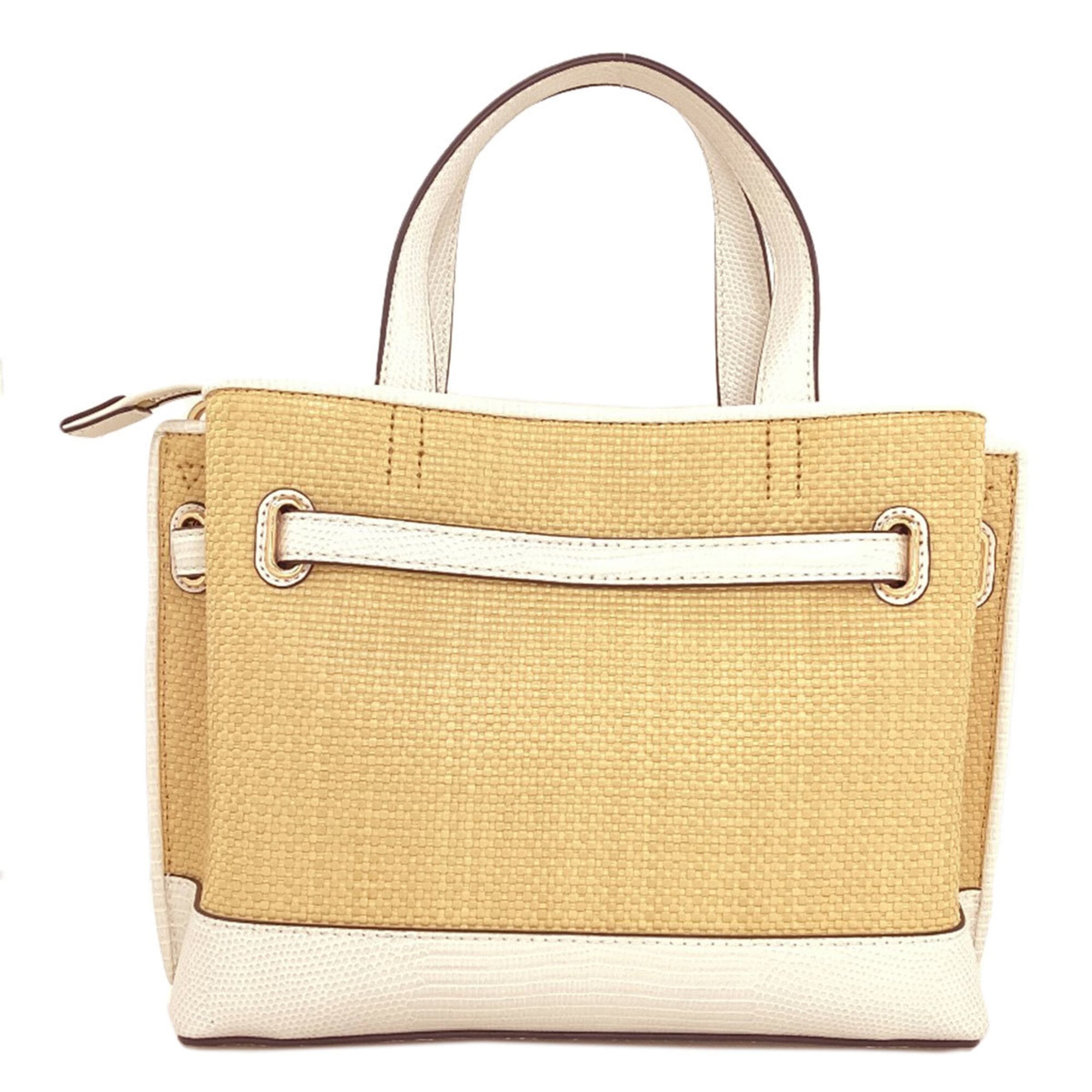 Michael Kors Beige Leather Straw Handbag (Pre-Owned)