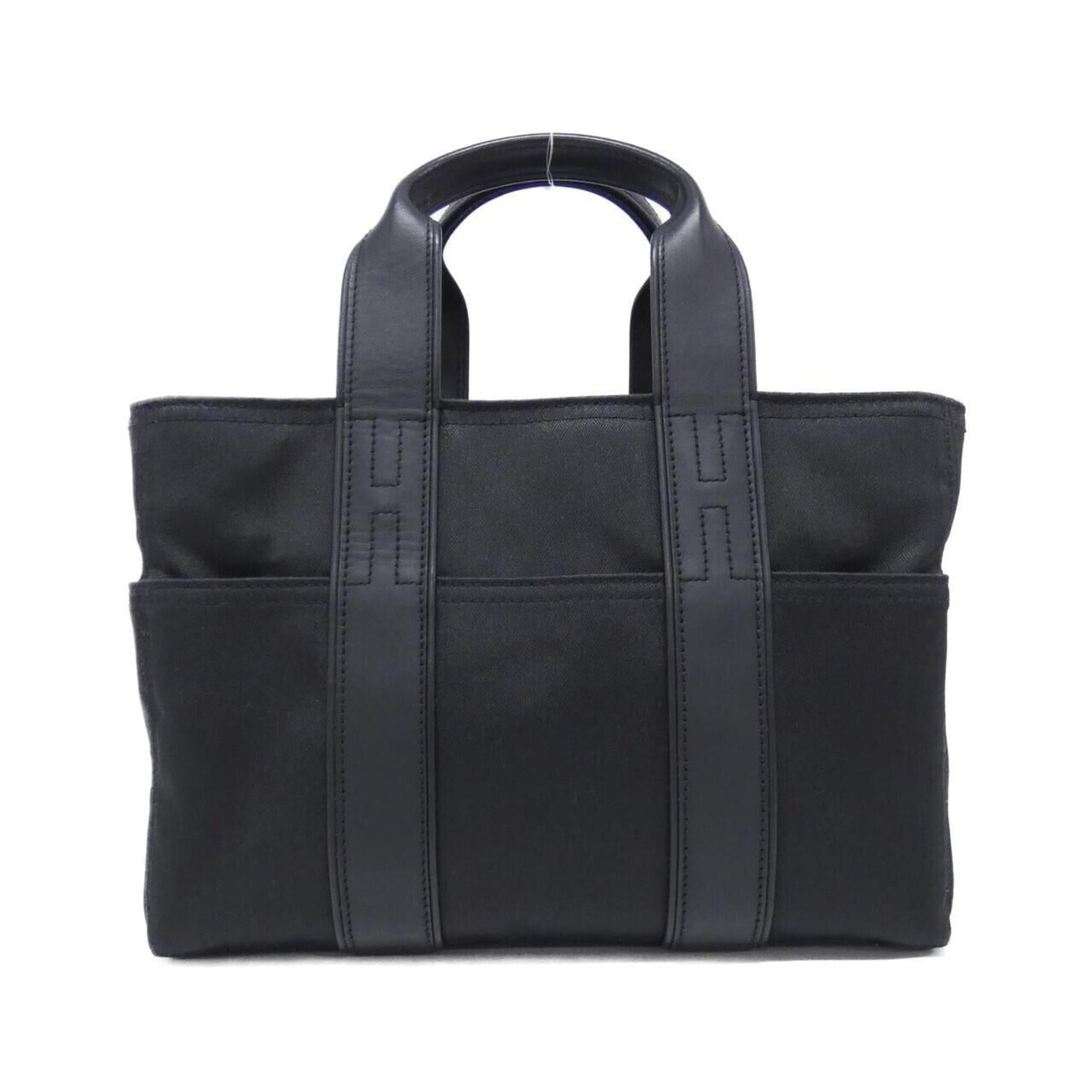Hermes Black Toile Chevron Handbag (Pre-Owned)