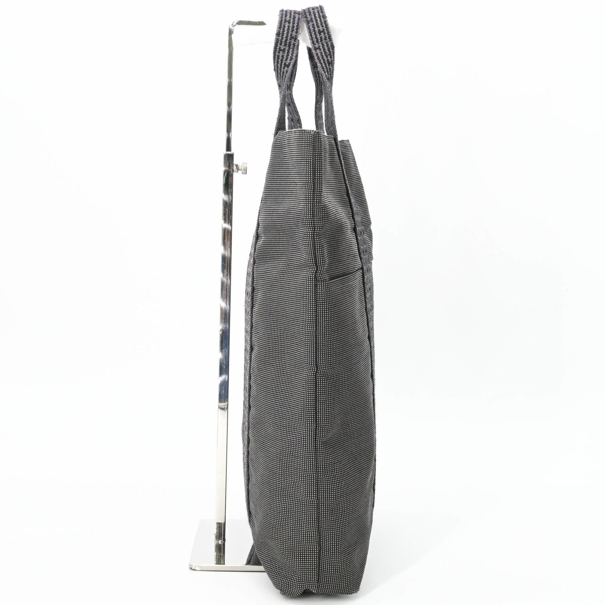 Hermes Gray Canvas Handbag Tote Bag (Pre-Owned)