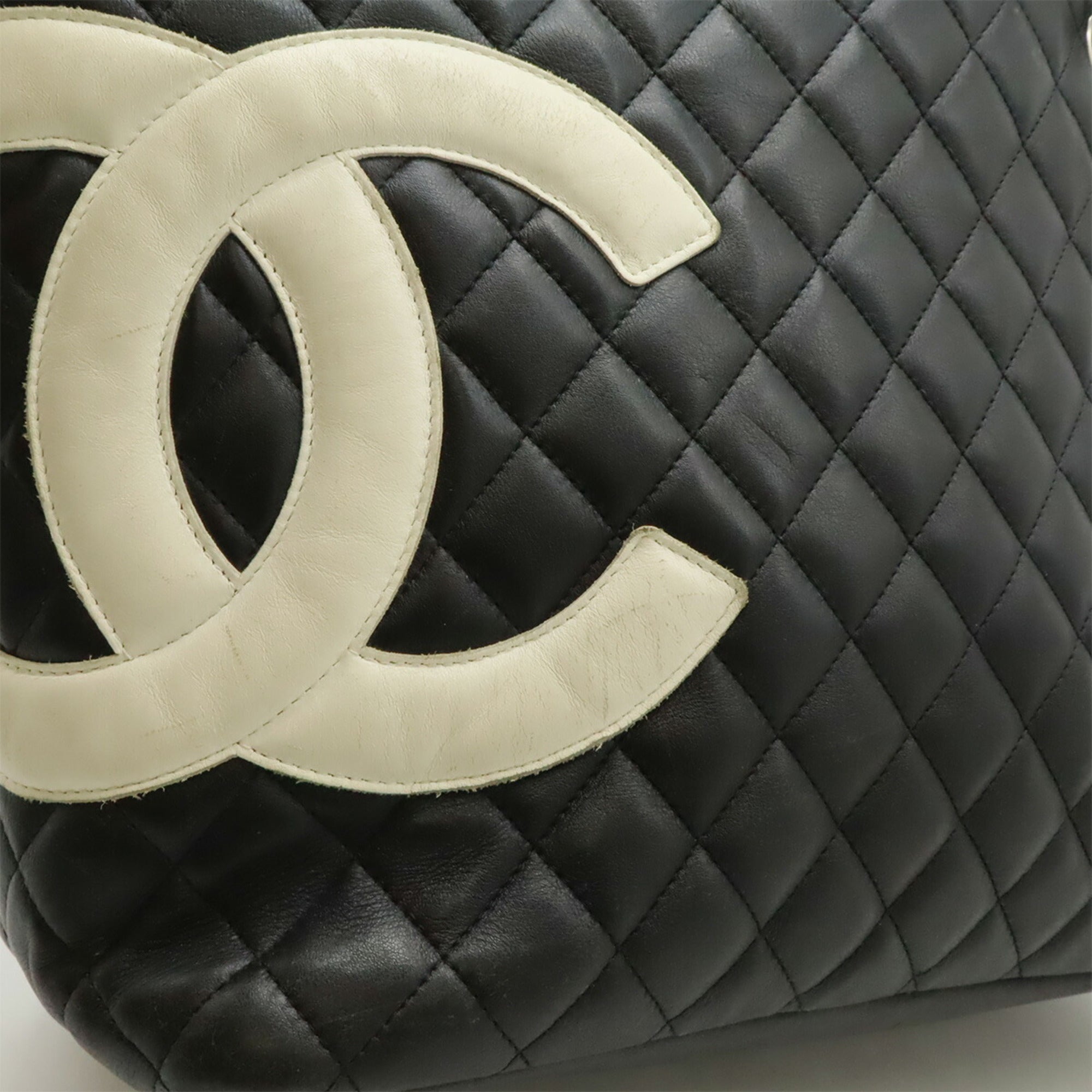 Chanel Black Pink Leather Shoulder Bag Tote Bag (Pre-Owned)
