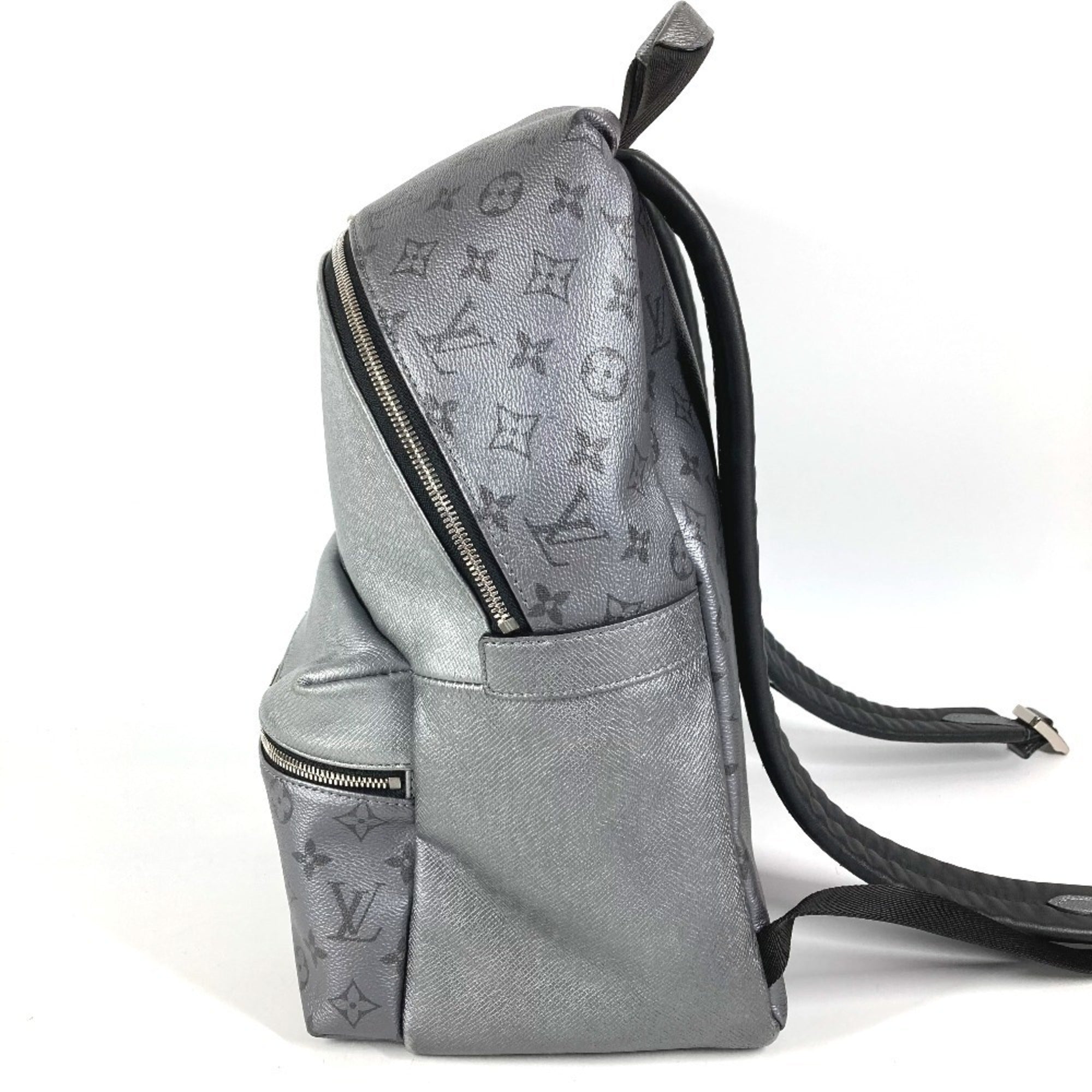 Louis Vuitton Taigarama Silver Taiga Leather Monogram Backpack (Pre-Owned)