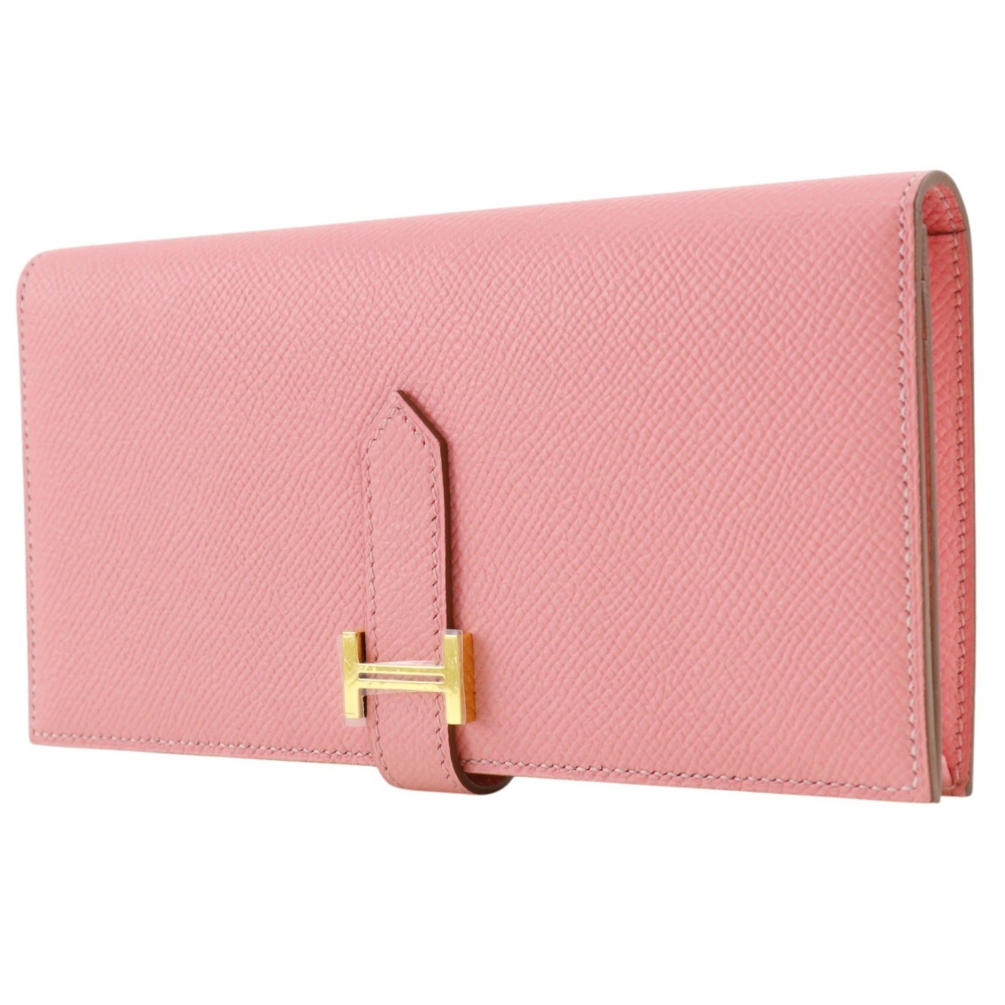 Hermes Pink Rose Confetti Epsom Leather Long Wallet (Bi-Fold) (Pre-Owned)