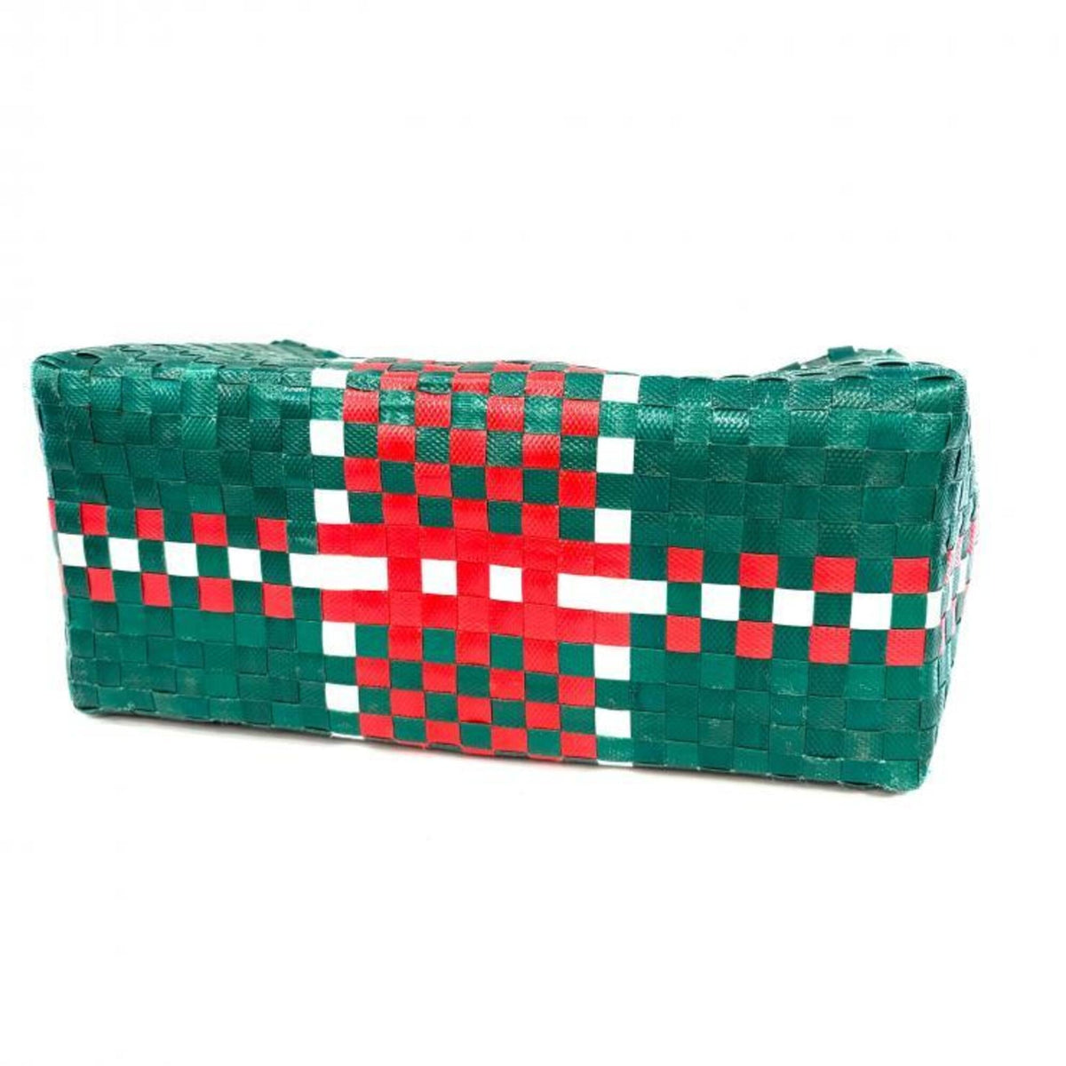 Marni Green Red Color Vinyl Leather Basket Handbag (Pre-Owned)
