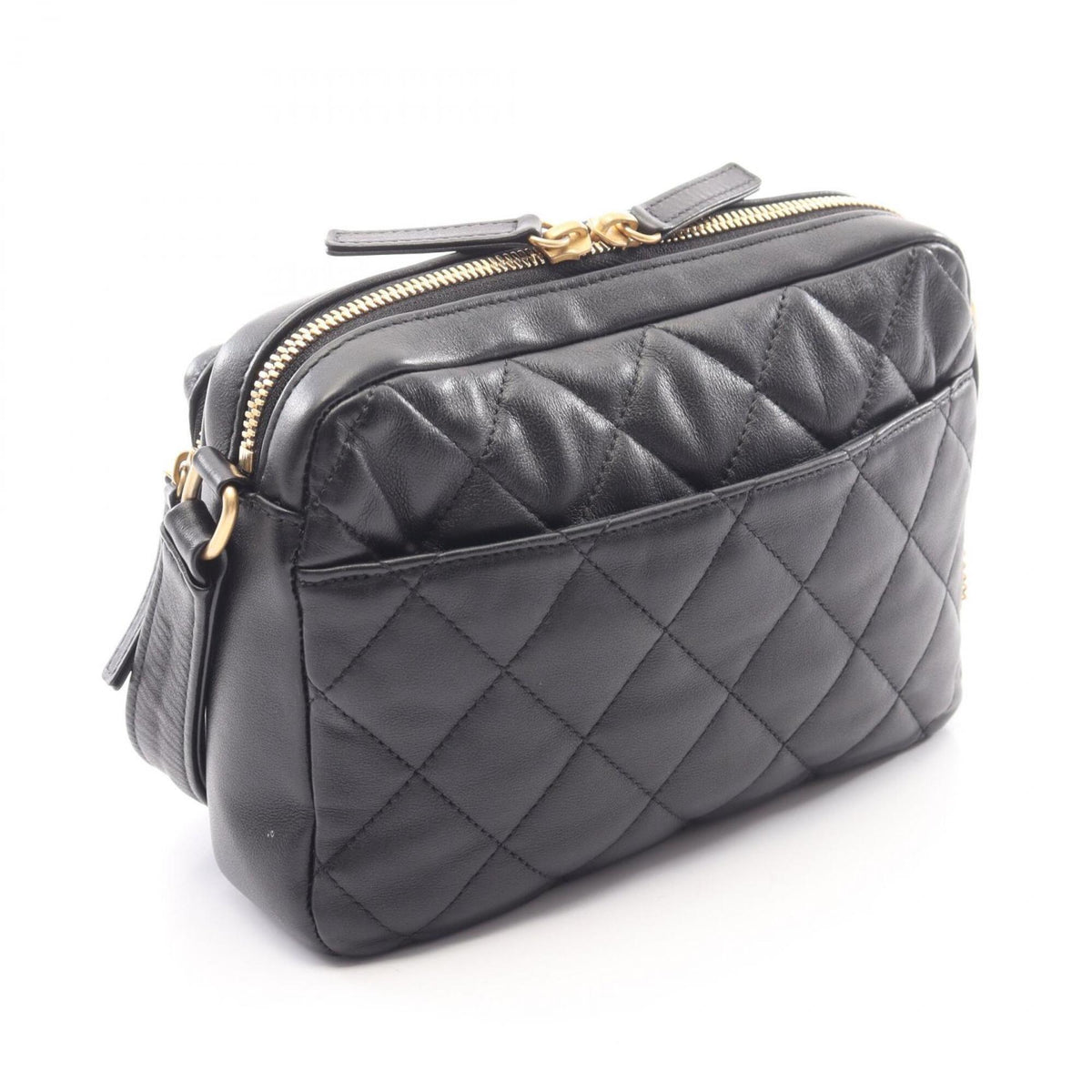 Chanel Black Leather Handbag Shoulder Bag (Pre-Owned)
