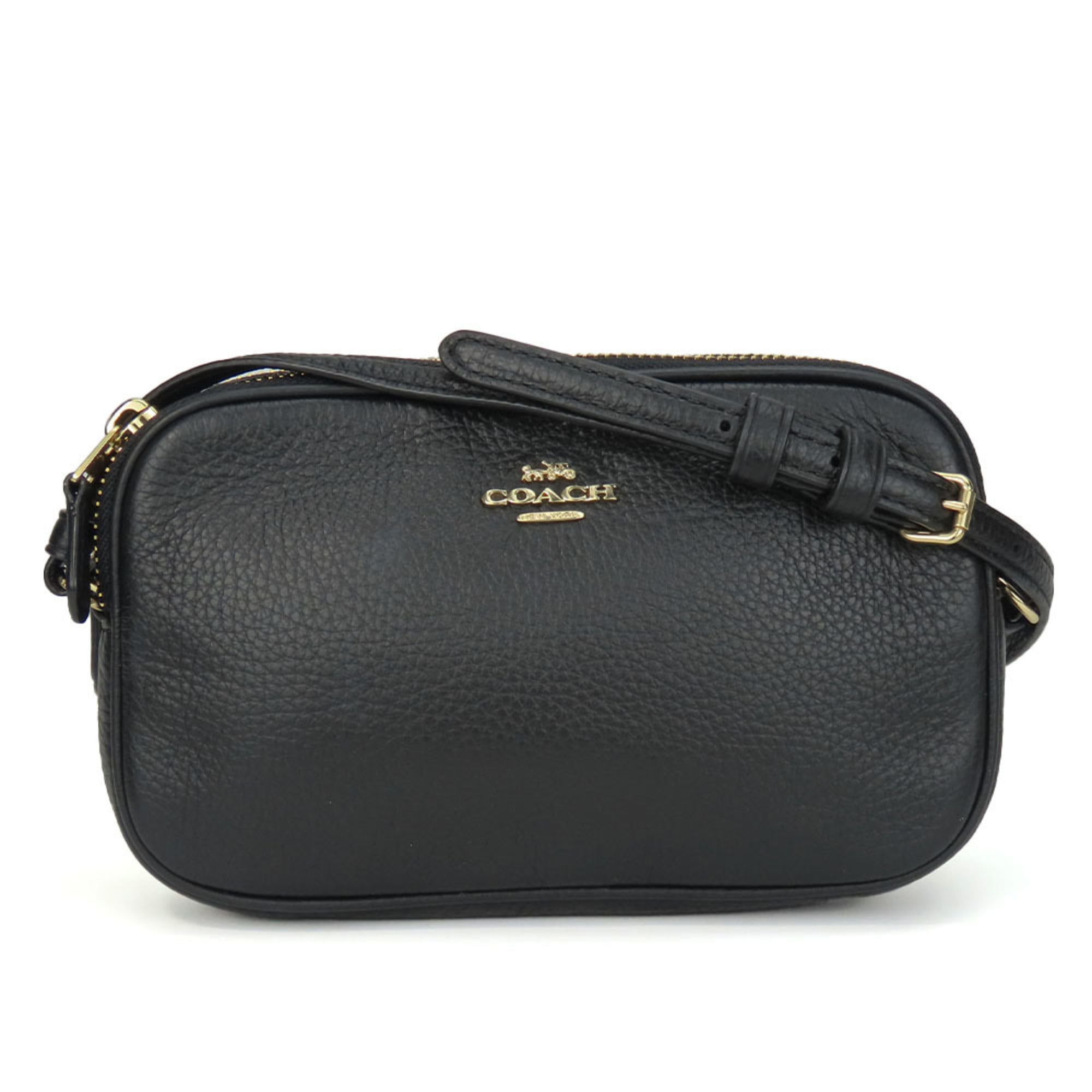 Coach Black Leather Pochette Shoulder Bag (Pre-Owned)