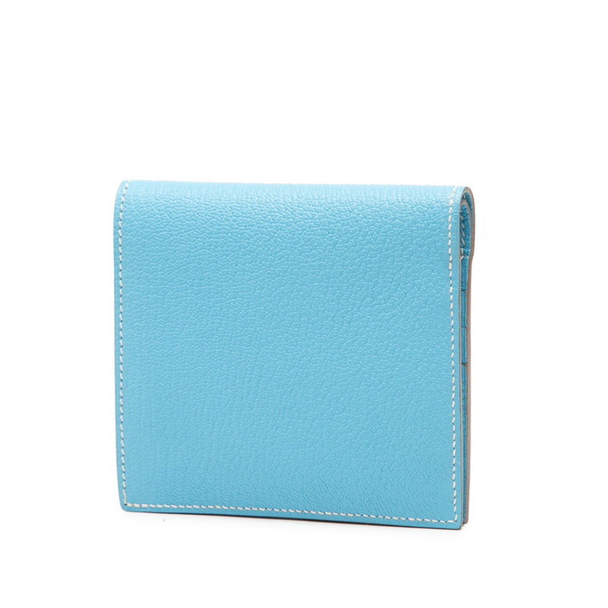 Hermes Blue Celeste Chevre Myzore Leather Wallet (Bi-Fold) (Pre-Owned)