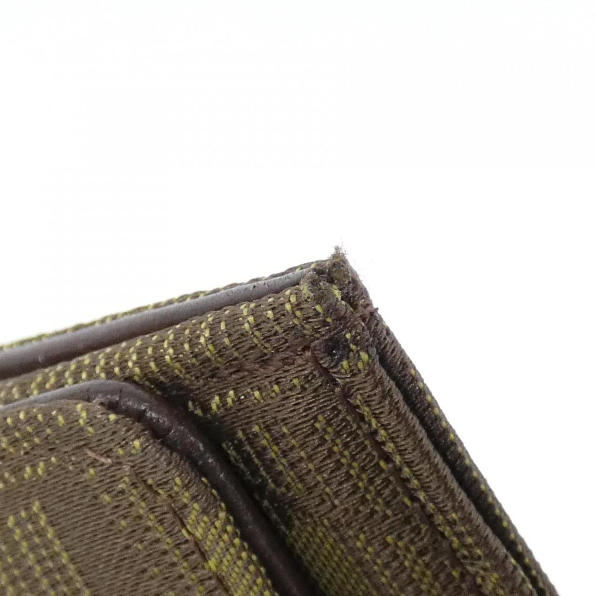 Chanel Green Khaki Nylon Long Wallet (Bi-Fold) (Pre-Owned)