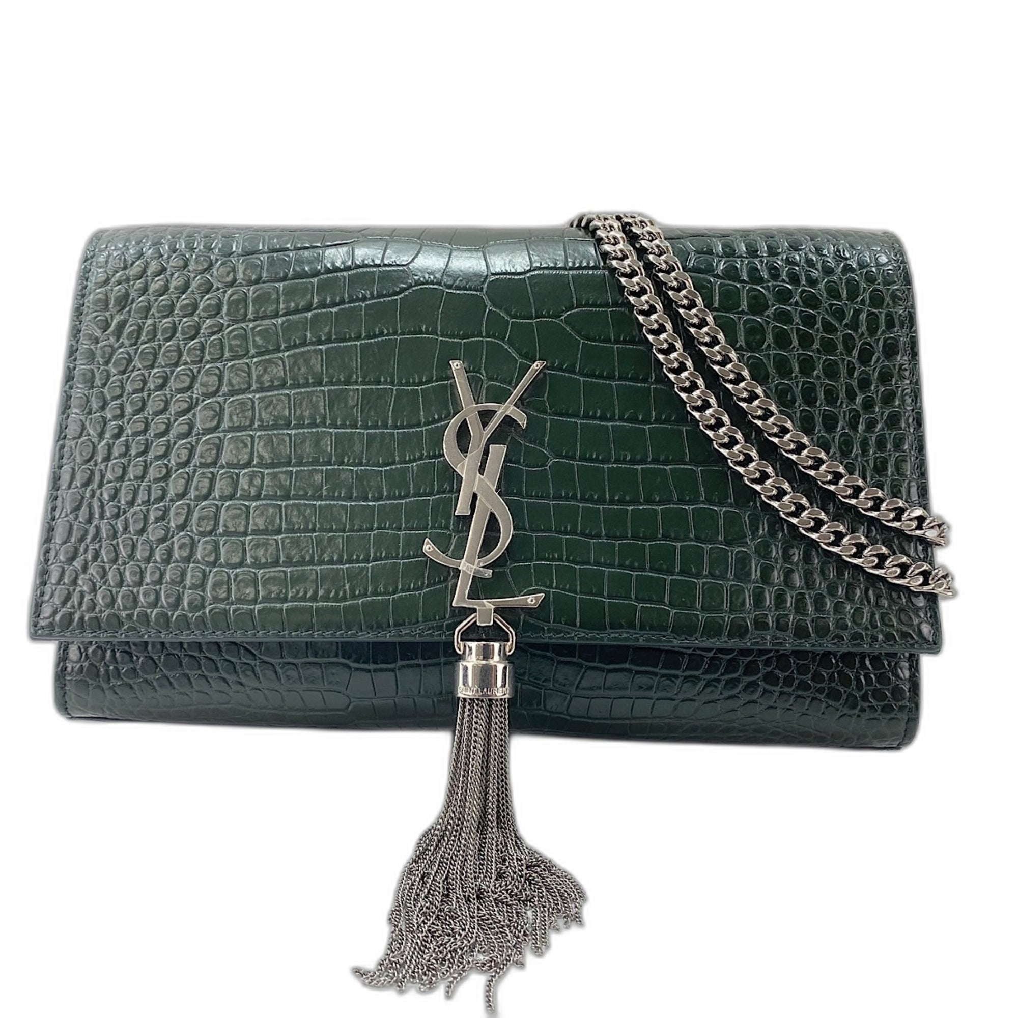 Yves Saint Laurent Green Leather Shoulder Bag (Pre-Owned)