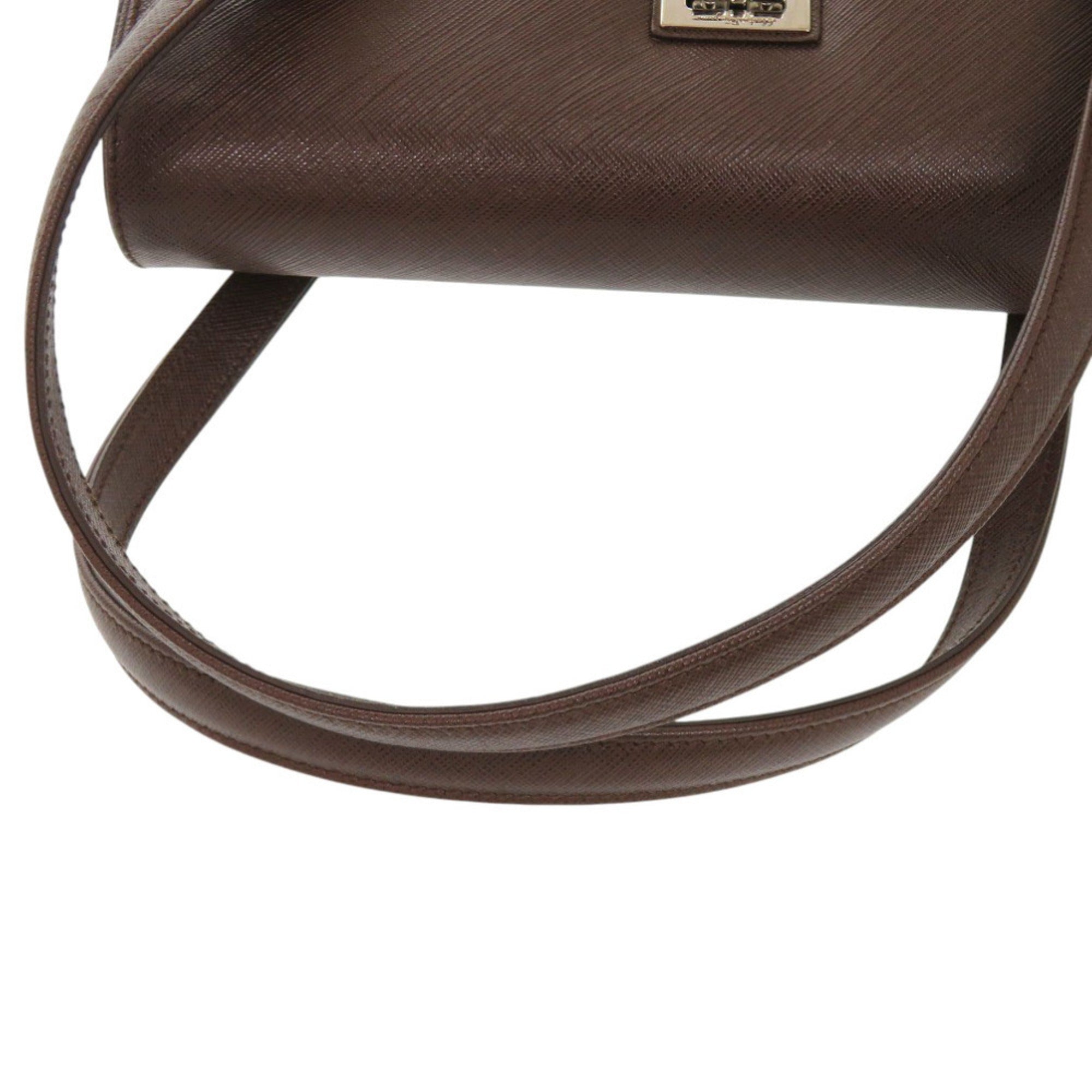 Salvatore Ferragamo Brown Leather Handbag (Pre-Owned)