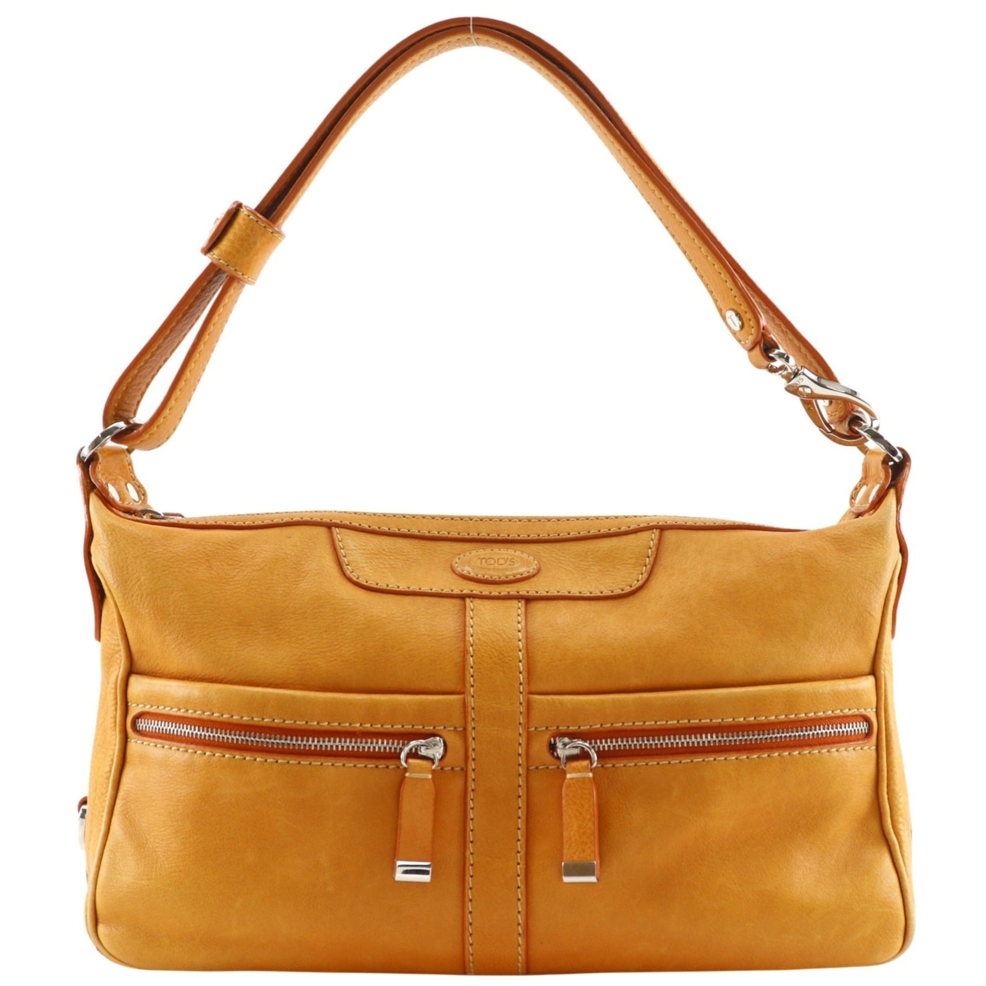 Tod's Orange Leather Shoulder Bag (Pre-Owned)