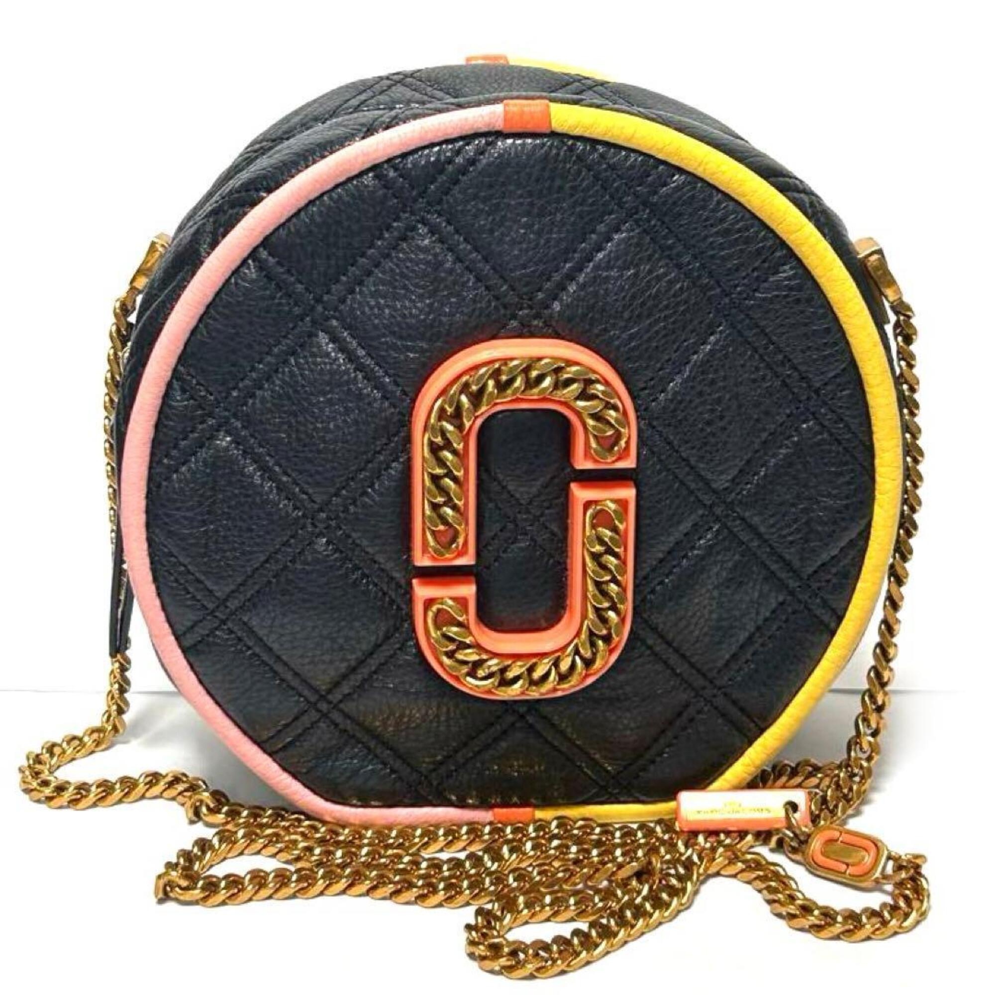 Marc Jacobs Black Pink Orange Yellow Leather Shoulder Bag (Pre-Owned)