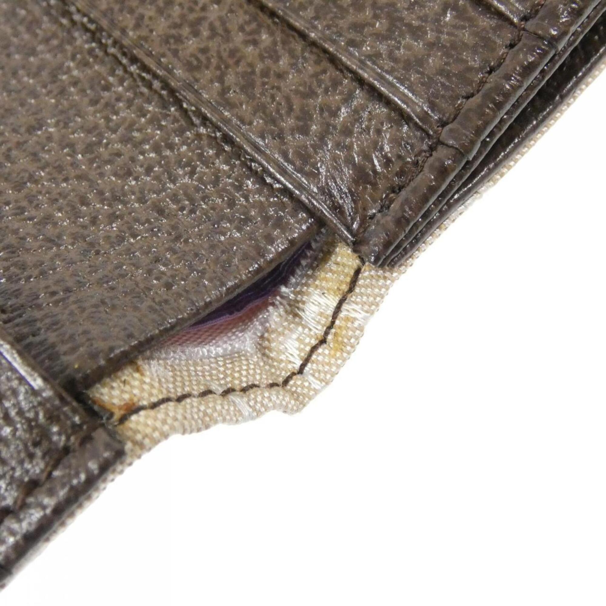 Bvlgari Beige Chocolate Canvas Wallet (Bi-Fold) (Pre-Owned)