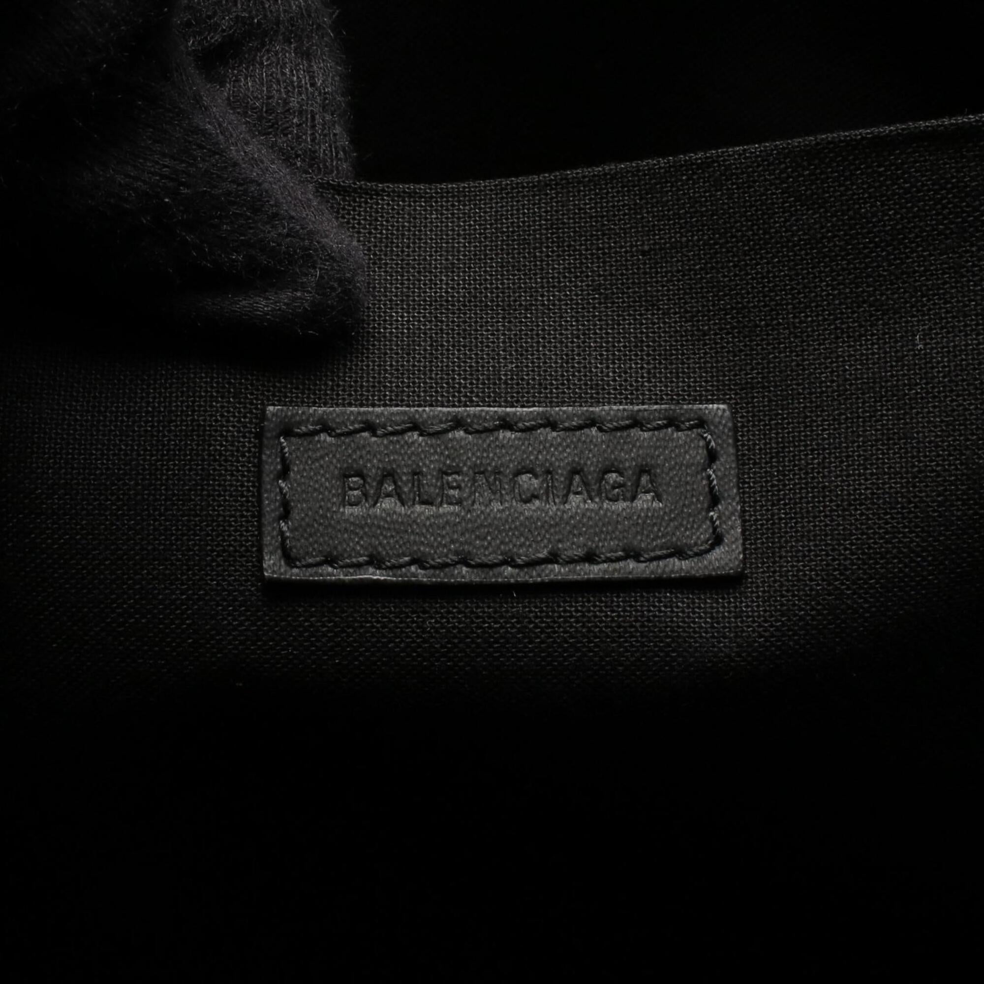 Balenciaga Black White Leather Handbag Tote Bag (Pre-Owned)