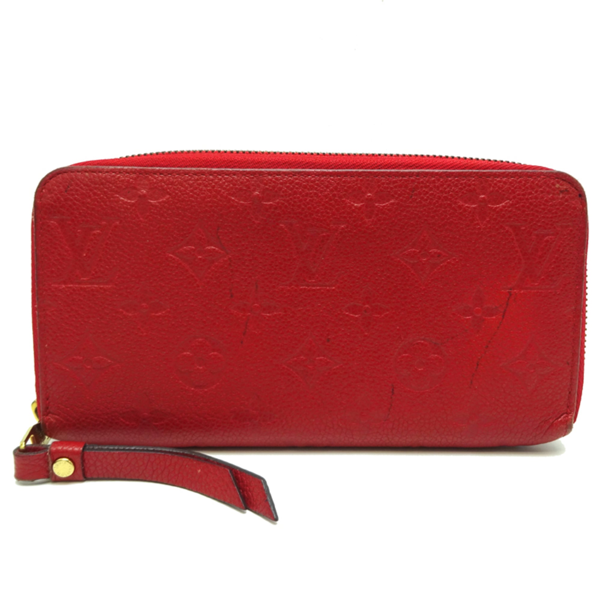 Louis Vuitton Cerise Red Color Monogram Empreinte Long Wallet (Bi-Fold) (Pre-Owned)