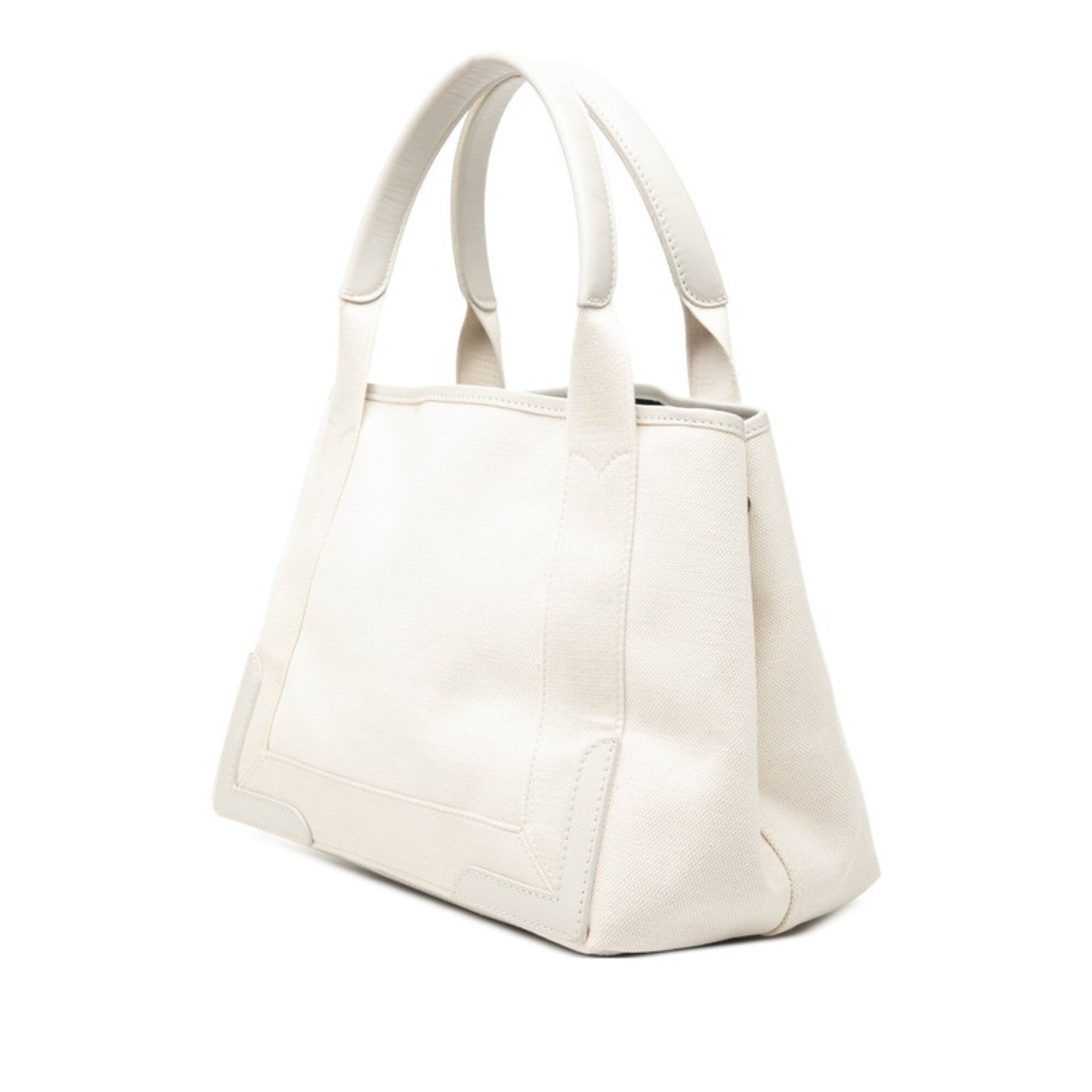 Balenciaga Ivory White Canvas Leather Handbag Pouch Tote Bag (Pre-Owned)