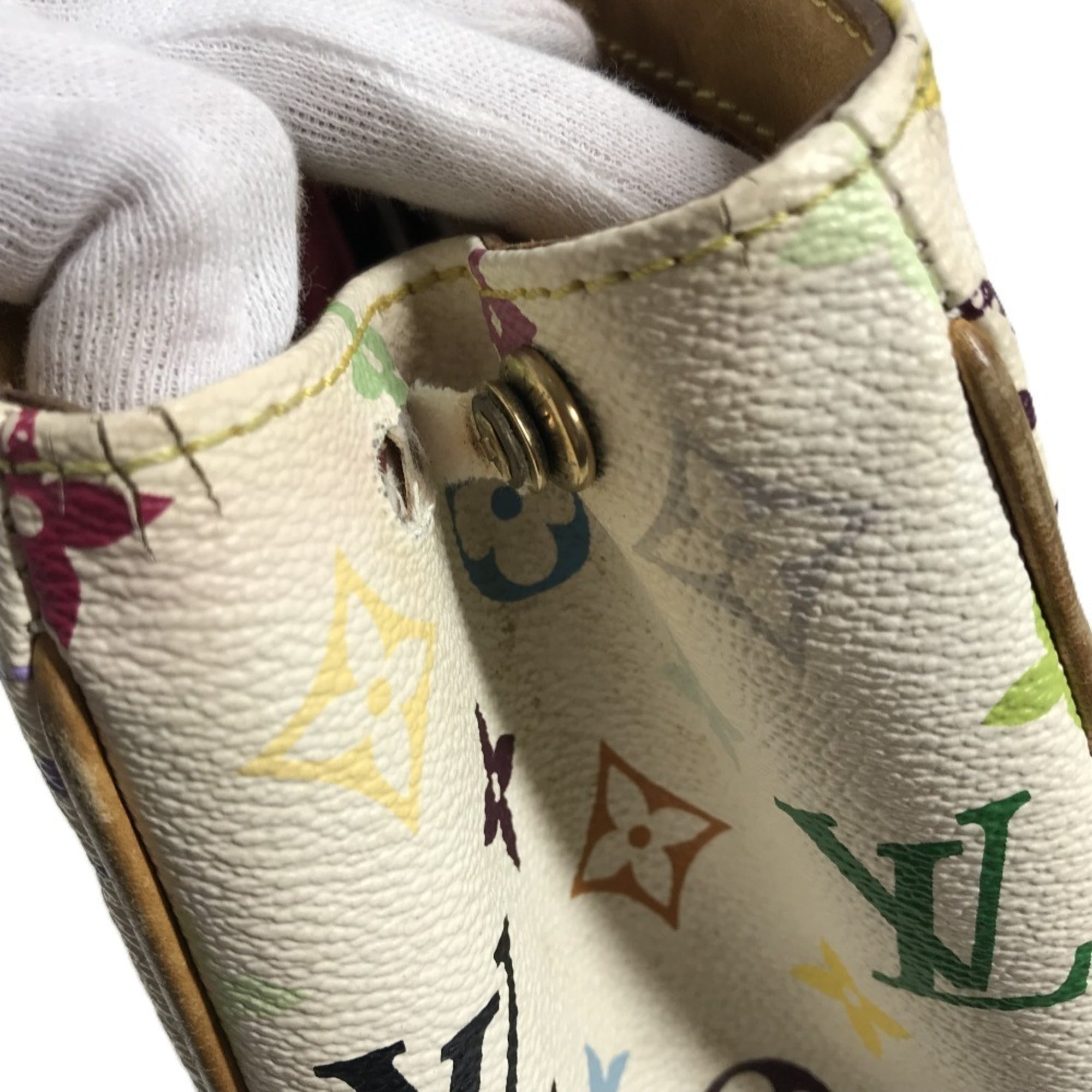 Louis Vuitton Blanc Monogram Multicolore Shoulder Bag Tote Bag (Pre-Owned)