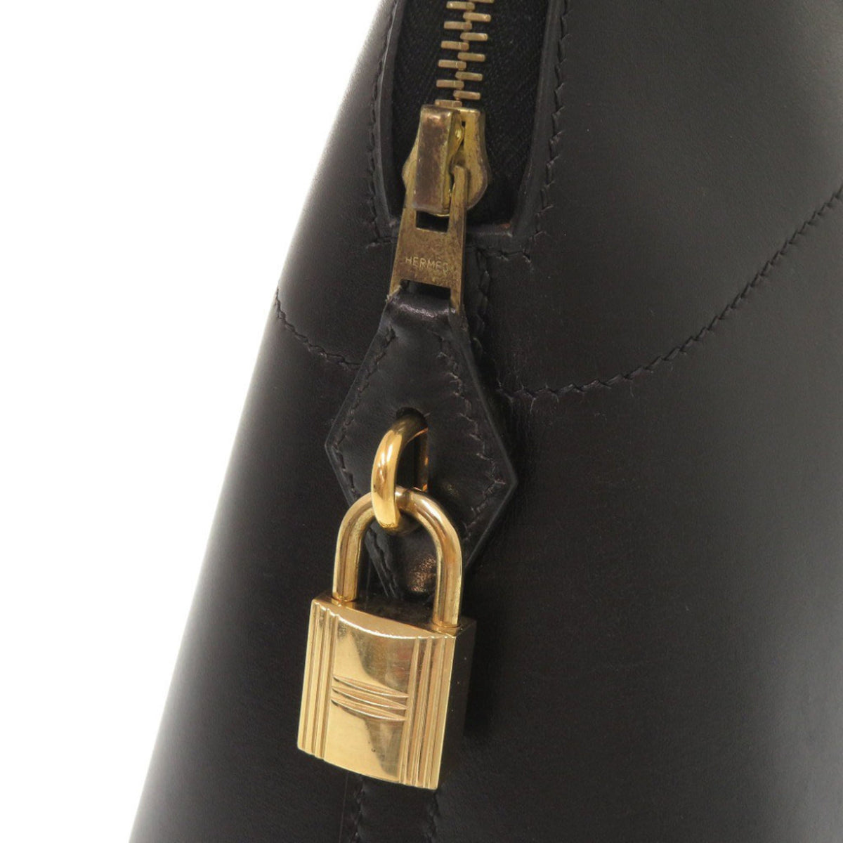 Hermes Black Box Calf Leather Handbag (Pre-Owned)