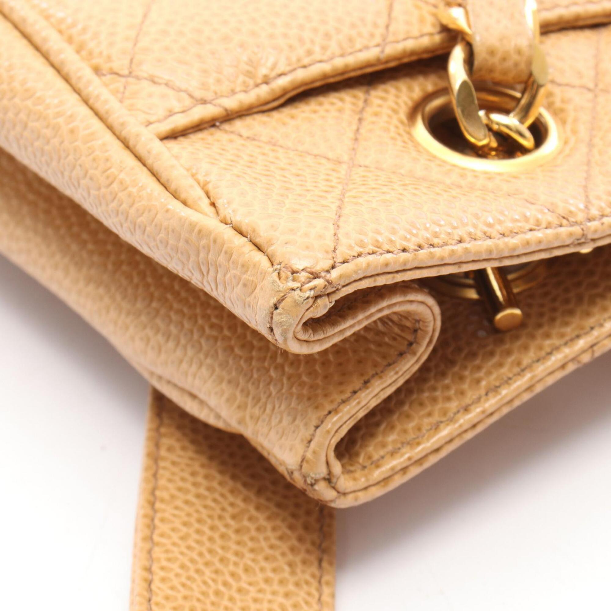 Chanel Beige Grained Calfskin Handbag Tote Bag (Pre-Owned)