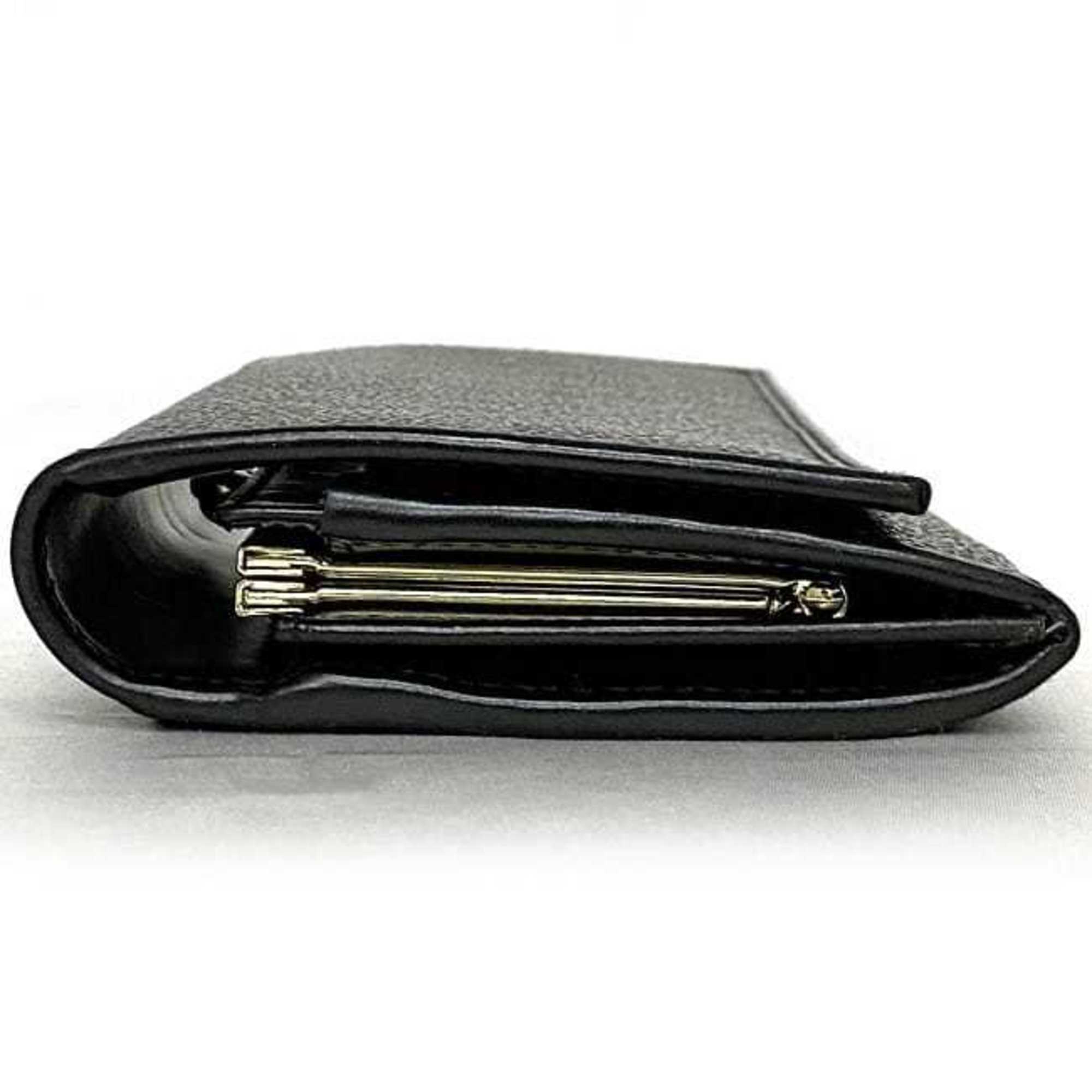 Celine Black Brown Pvc Leather Long Wallet (Bi-Fold) (Pre-Owned)