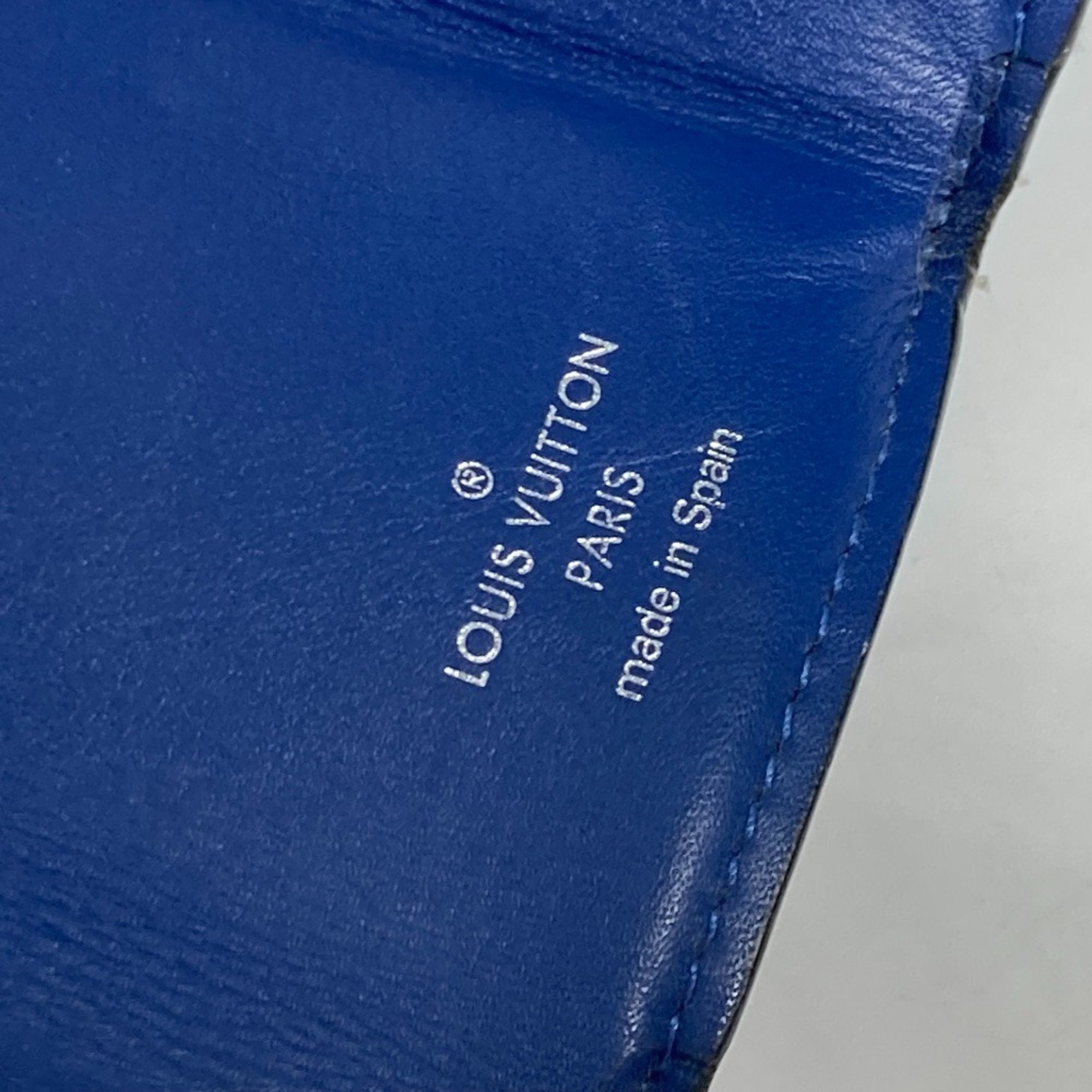 Louis Vuitton Blue Taigarama Monogram Wallet (Tri-Fold) (Pre-Owned)