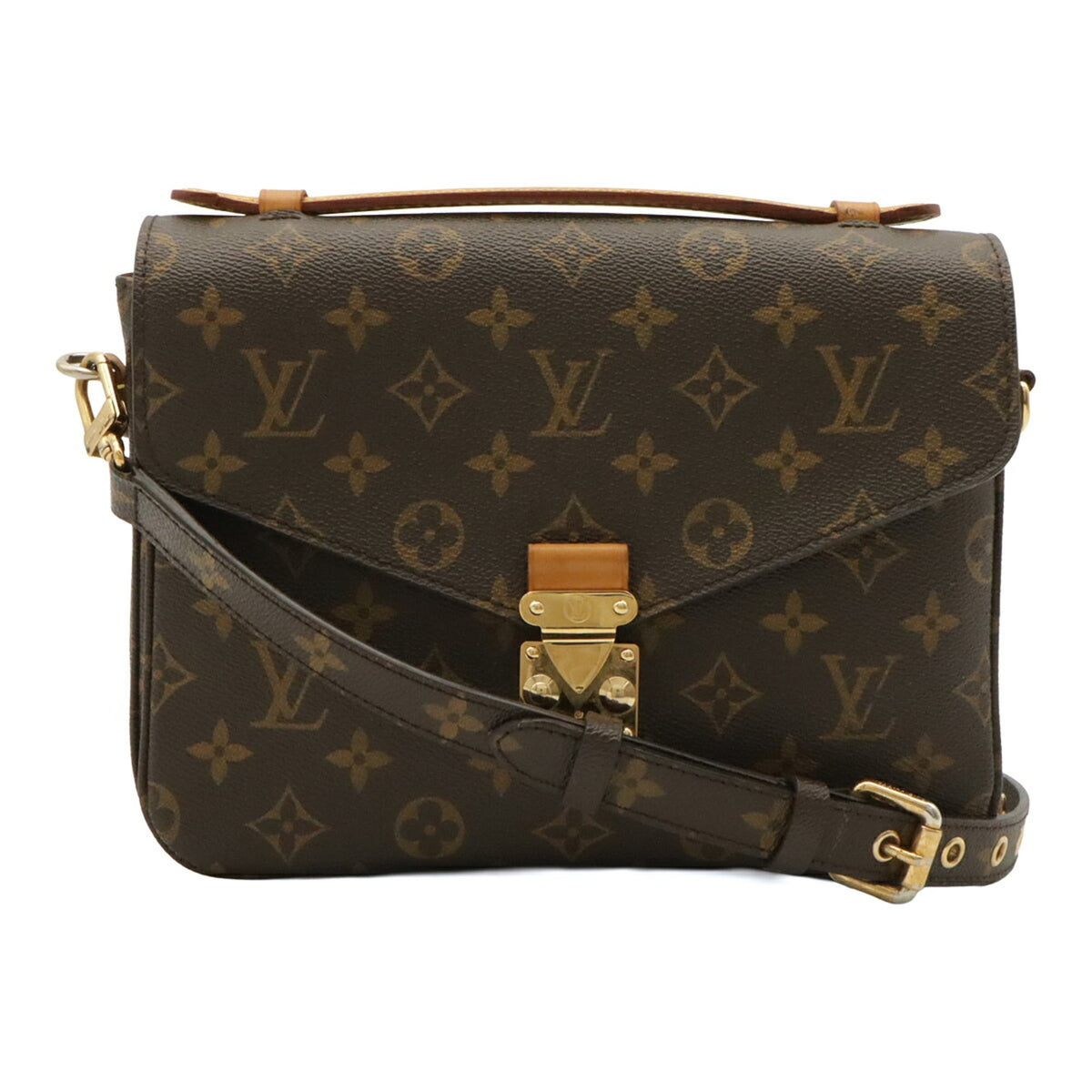 Louis Vuitton Brown Vinyl Clutch Bag Handbag Pochette Shoulder Bag (Pre-Owned)