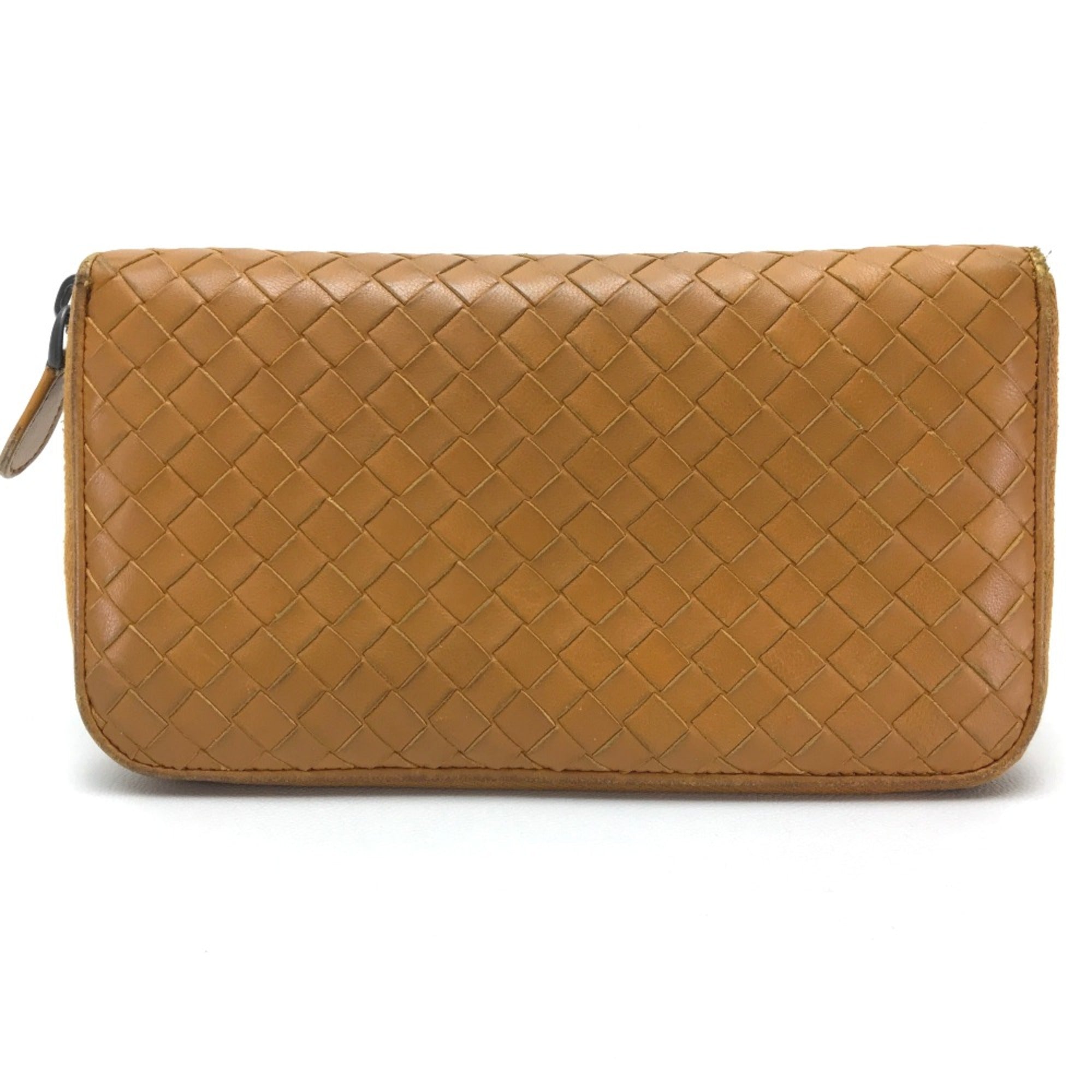 Bottega Veneta Orange Leather Long Wallet (Bi-Fold) (Pre-Owned)