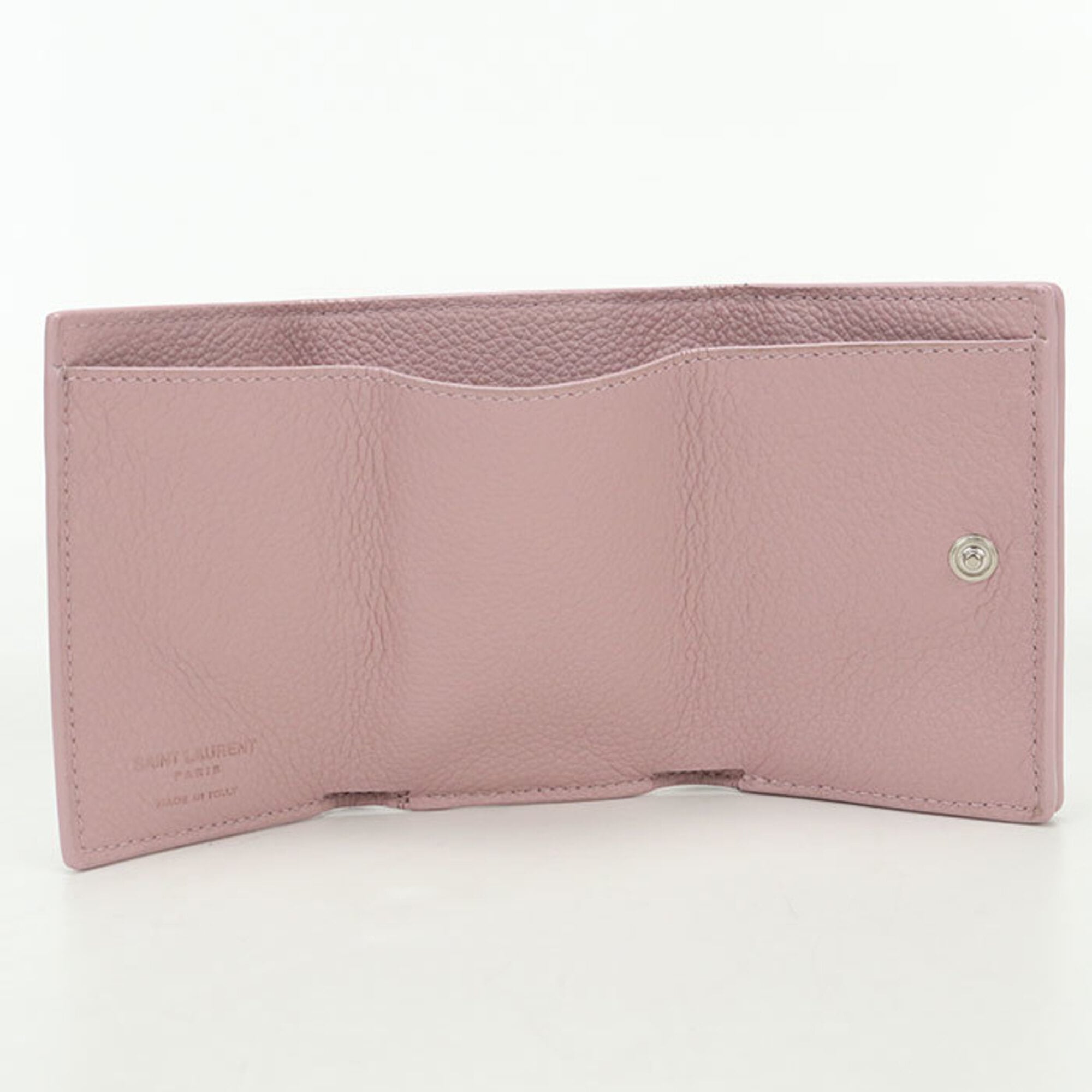 Saint Laurent Pink Leather Wallet (Tri-Fold) (Pre-Owned)