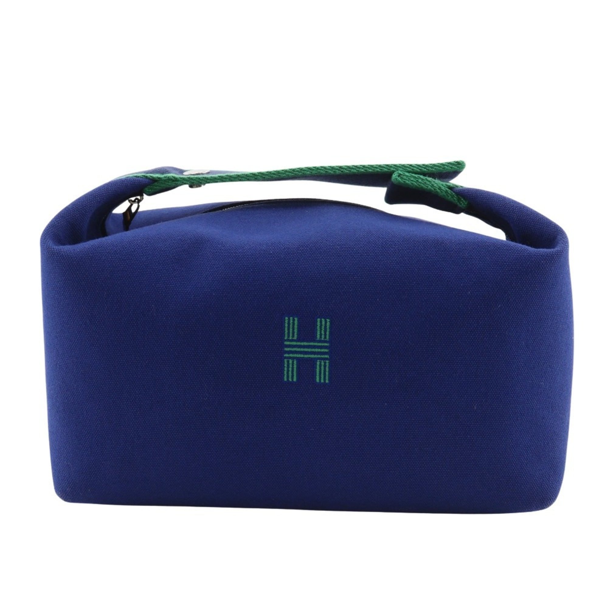 Hermes Blue Marine Canvas Handbag (Pre-Owned)