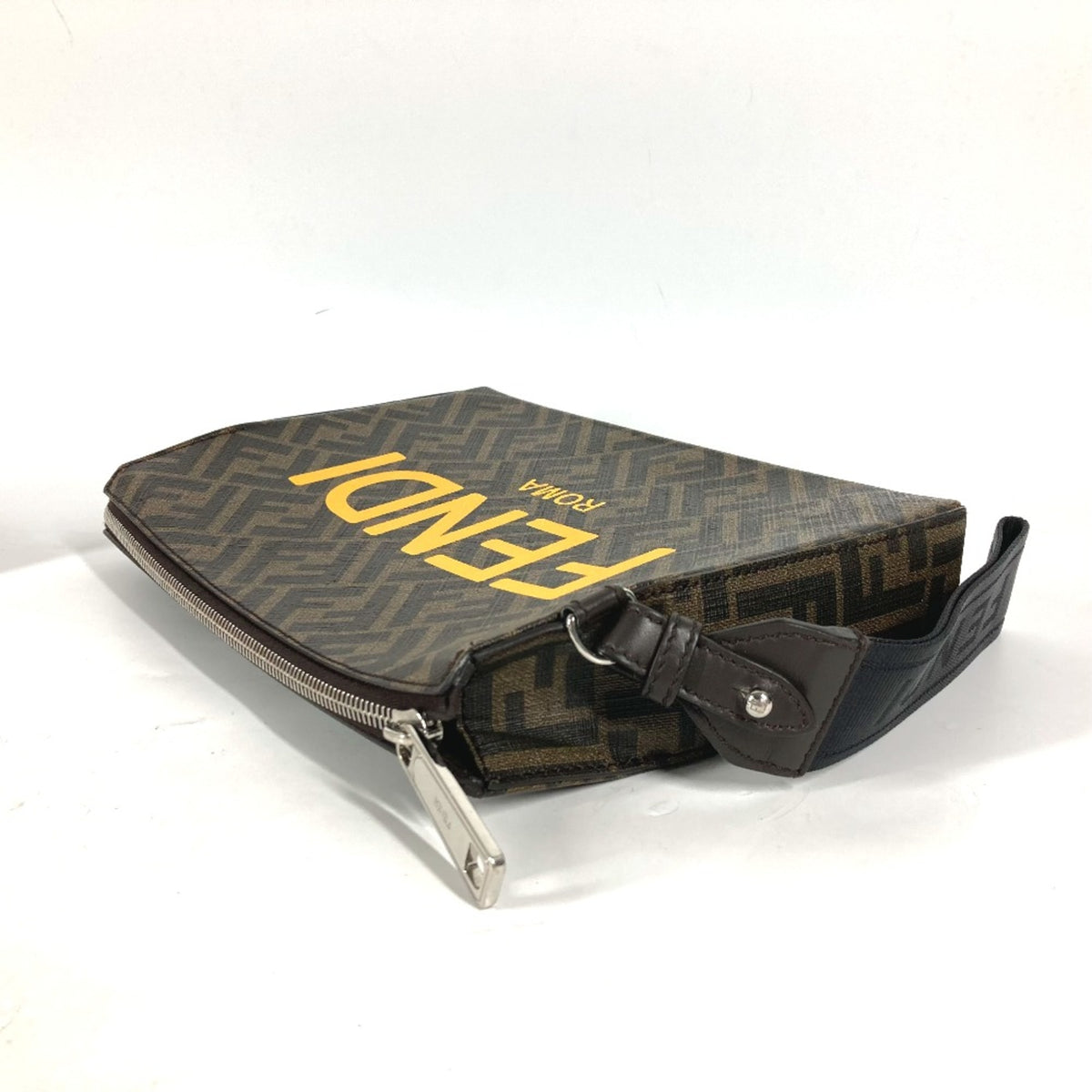 Fendi Brown Leather Clutch Bag (Pre-Owned)