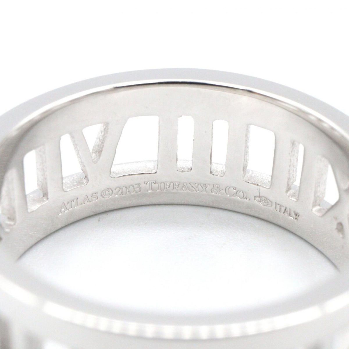 Tiffany Silver Clear White Gold (18K) Band Ring (Pre-Owned)