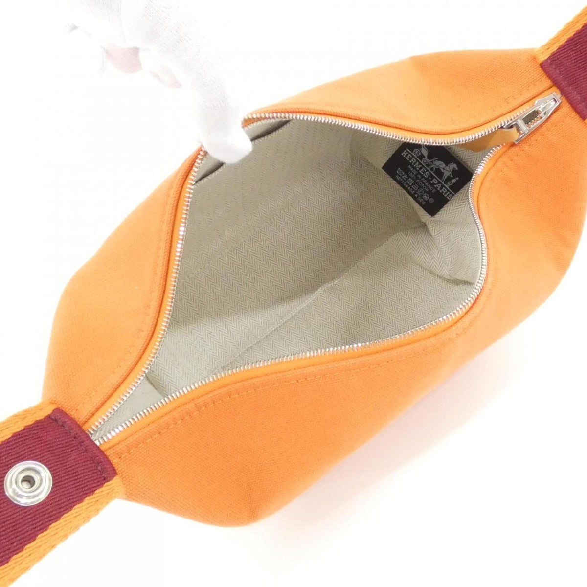 Hermes Orange Canvas Handbag Pouch (Pre-Owned)