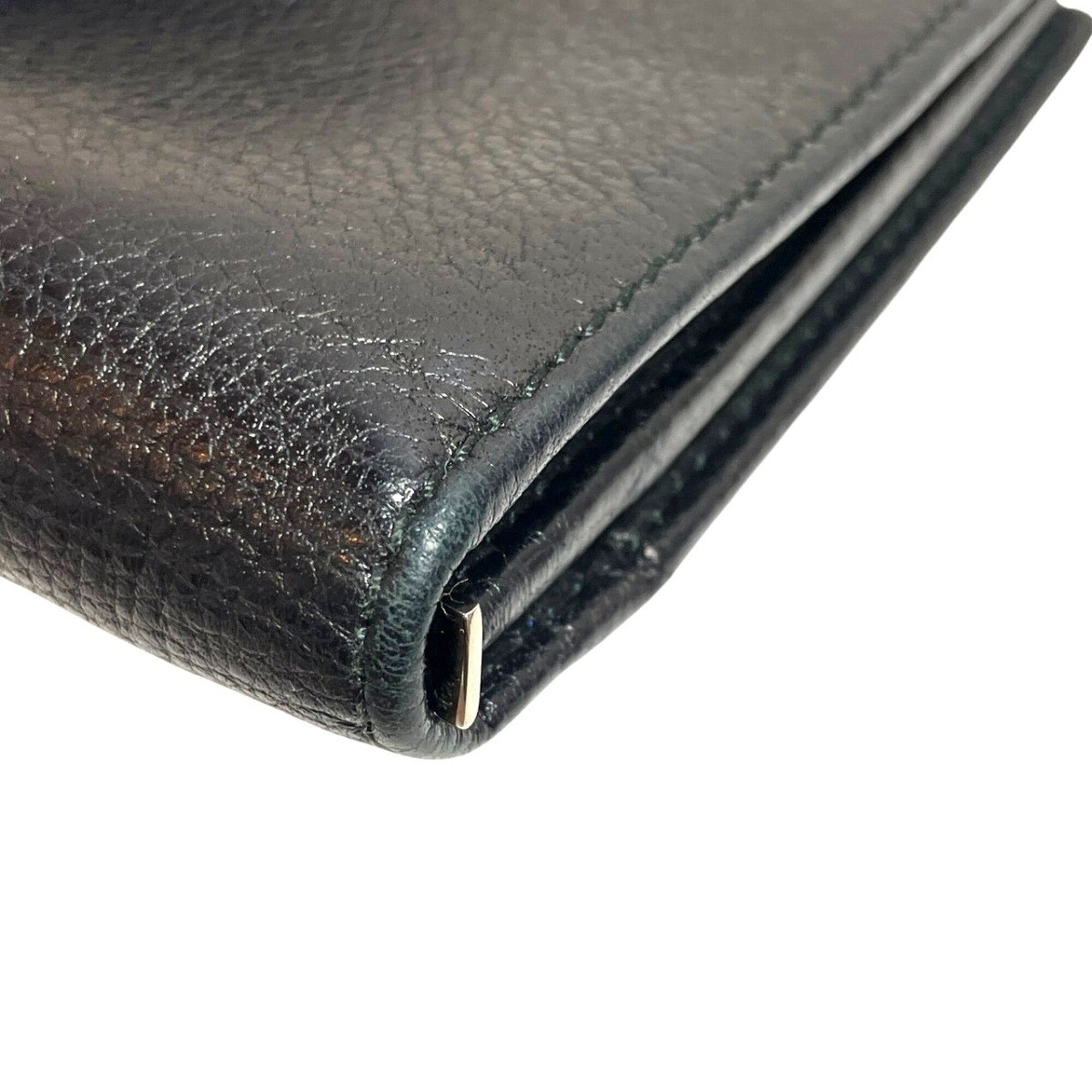 Salvatore Ferragamo Black Leather Long Wallet (Bi-Fold) (Pre-Owned)