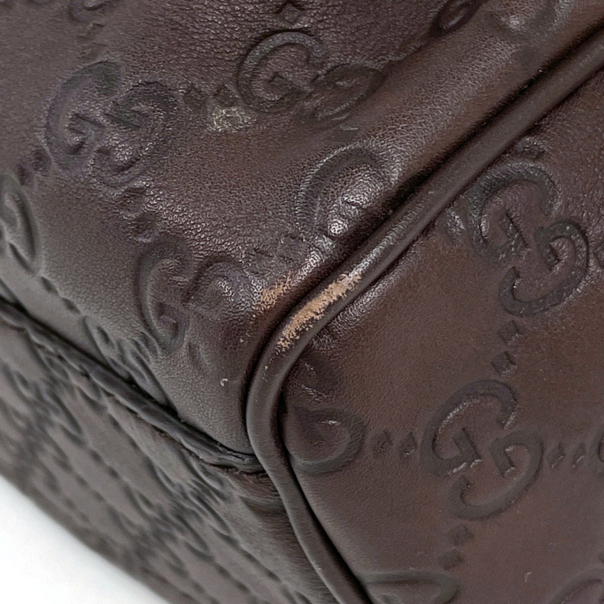 Gucci Sukey Brown Gg Leather Handbag (Pre-Owned)