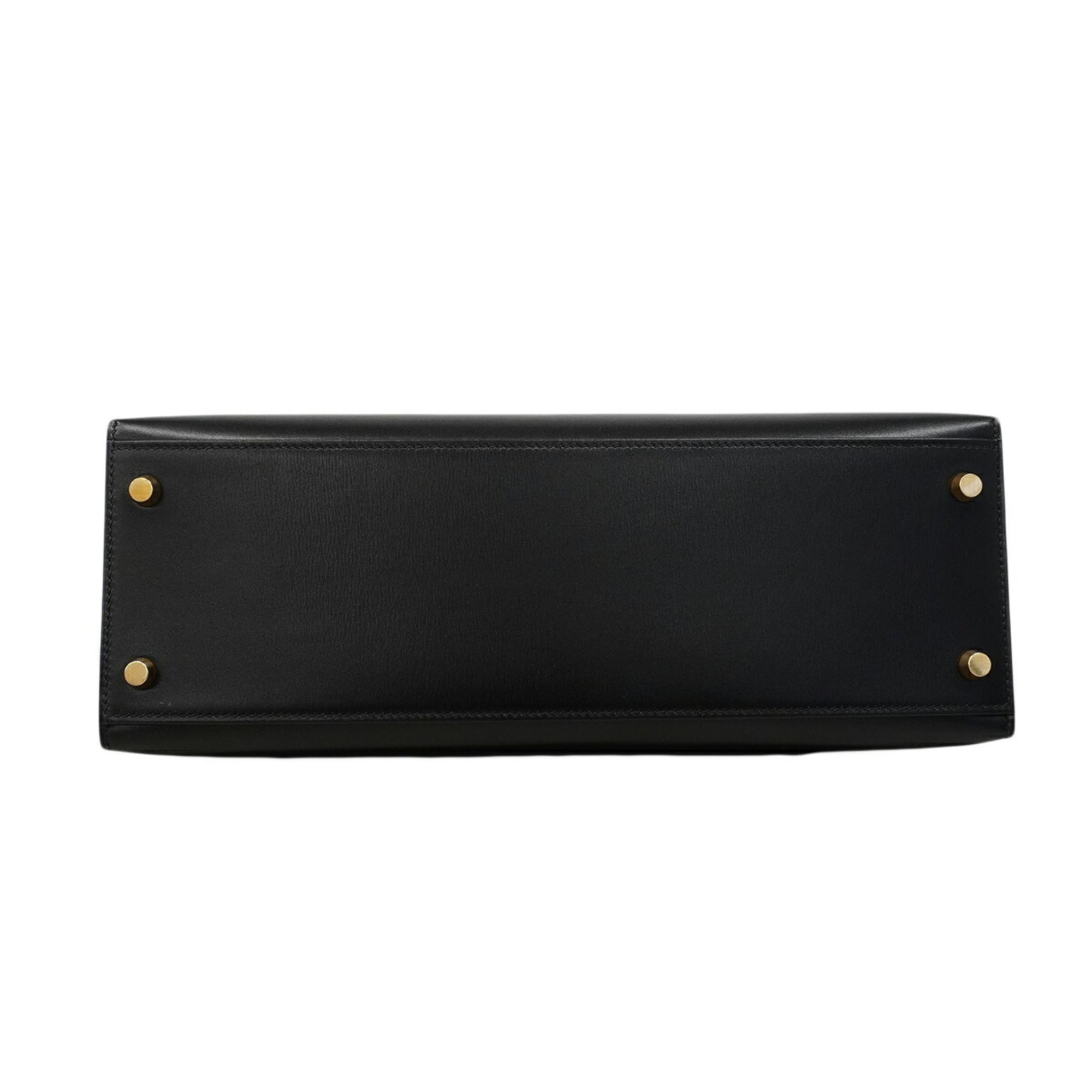 Hermes Black Box Calf Leather Handbag (Pre-Owned)