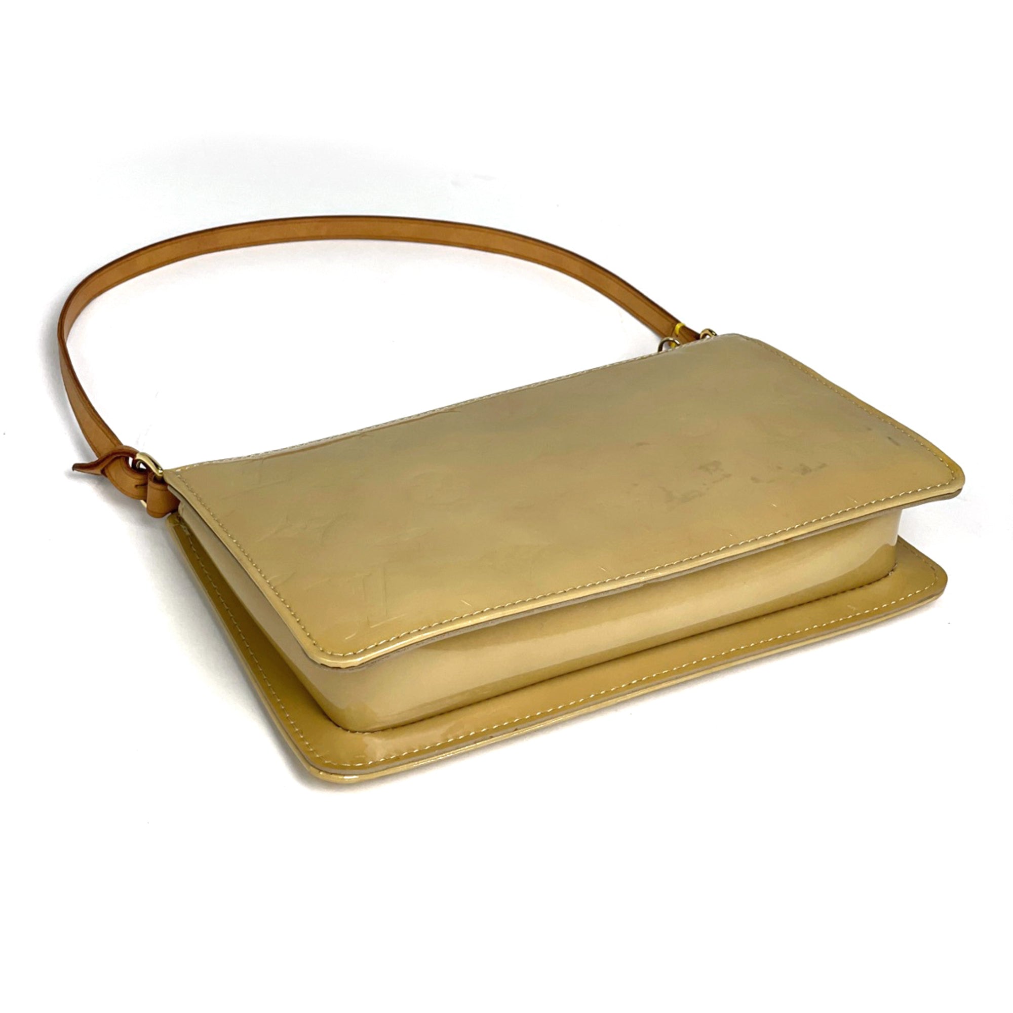 Louis Vuitton Beige Monogram Vernis Handbag Pouch (Pre-Owned)