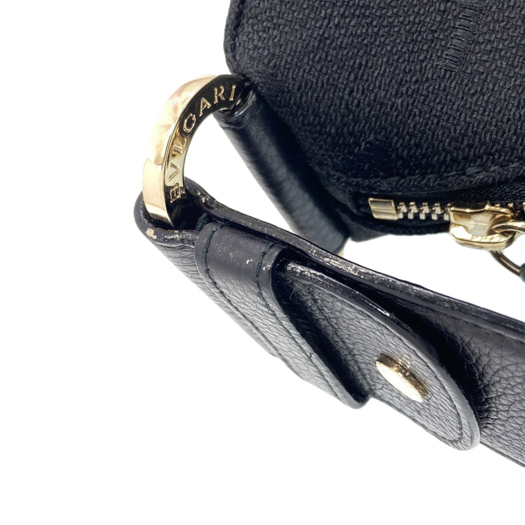 Bvlgari Logomania Black Canvas Shoulder Bag (Pre-Owned)