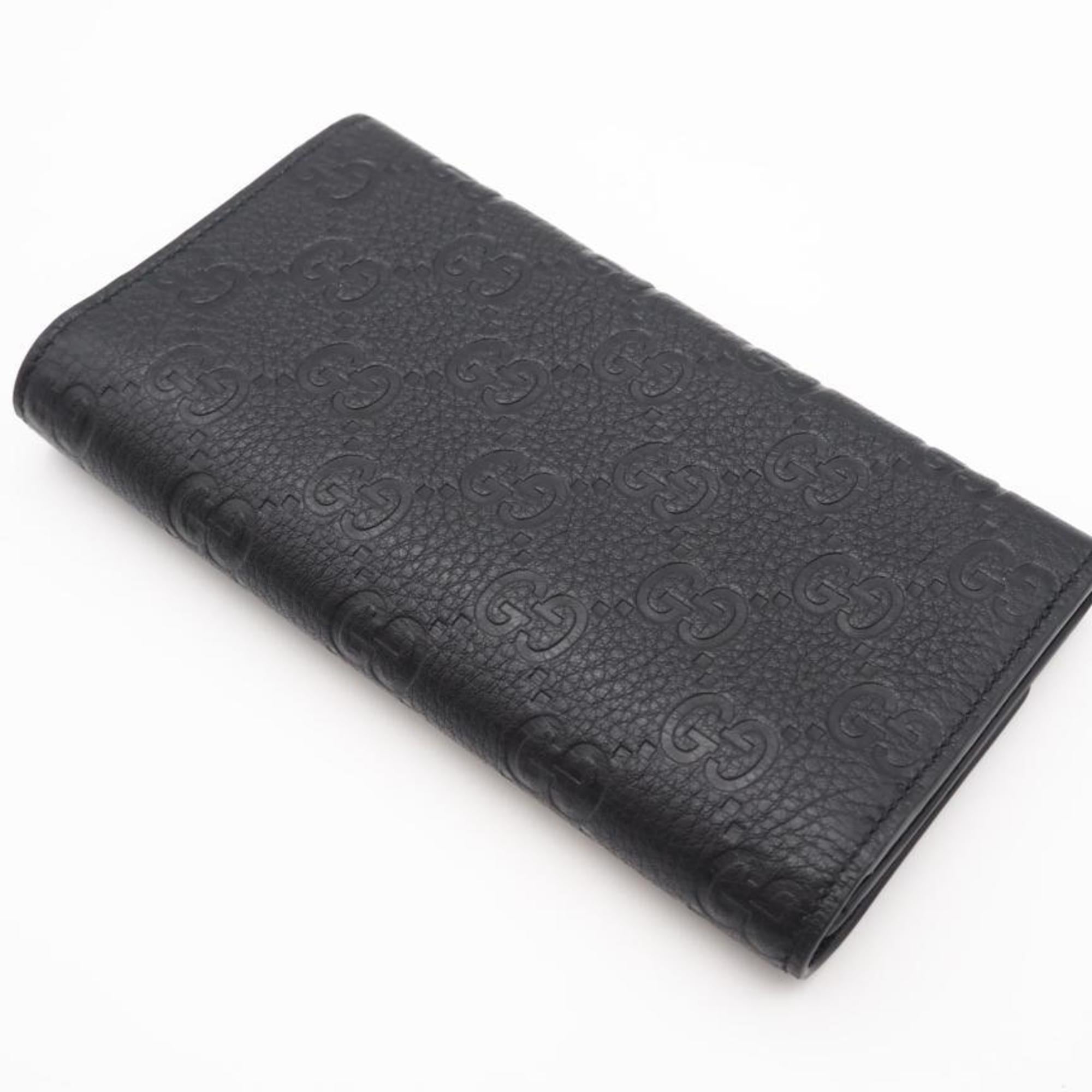 Gucci Black Leather Long Wallet (Bi-Fold) (Pre-Owned)