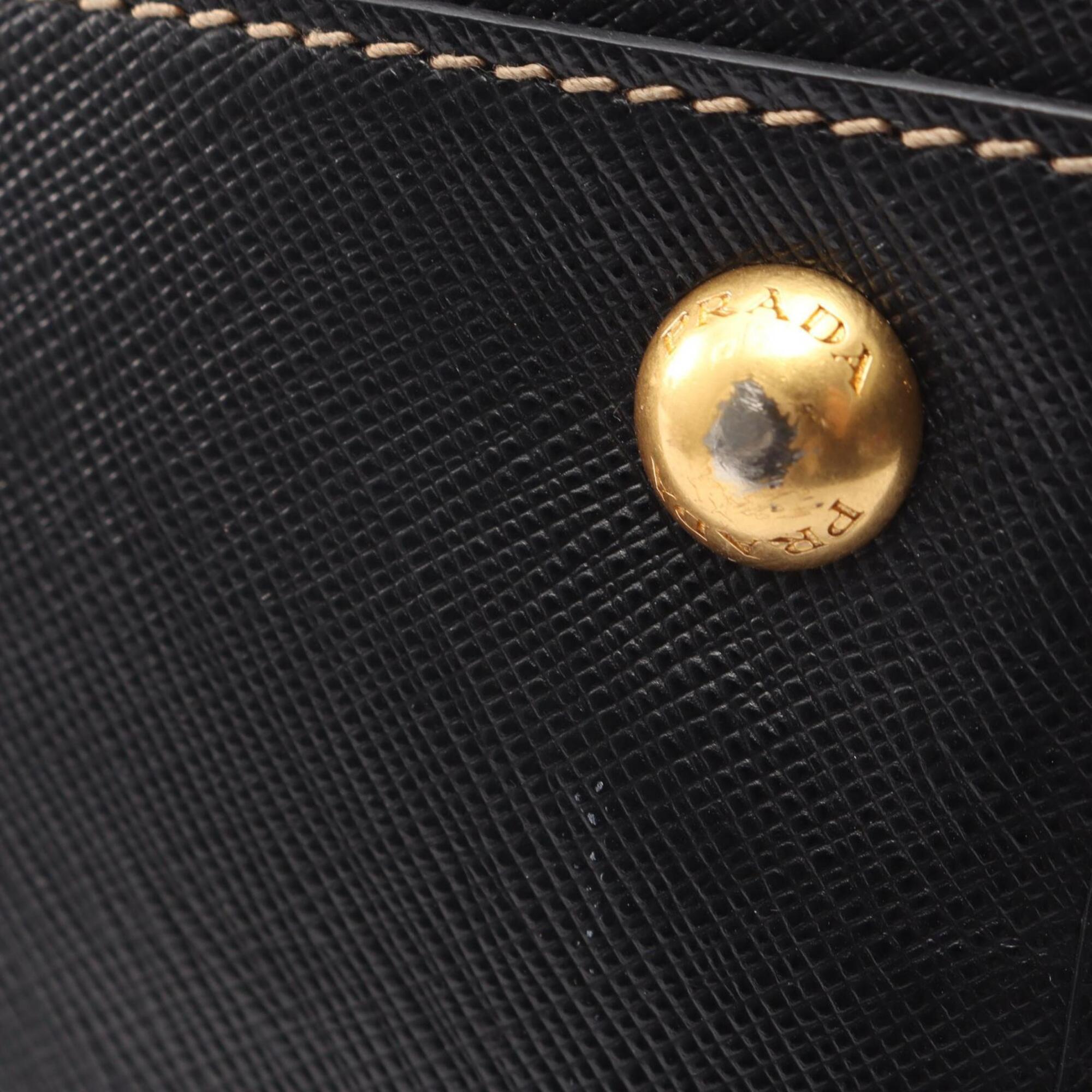 Prada Black Canvas Leather Handbag (Pre-Owned)