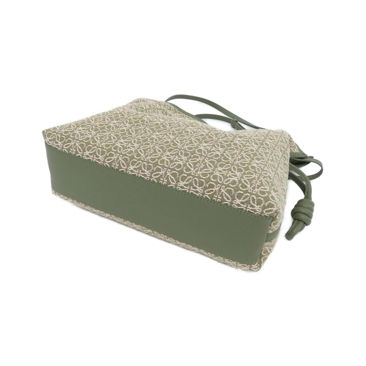 Loewe Green Canvas Leather Handbag (Pre-Owned)