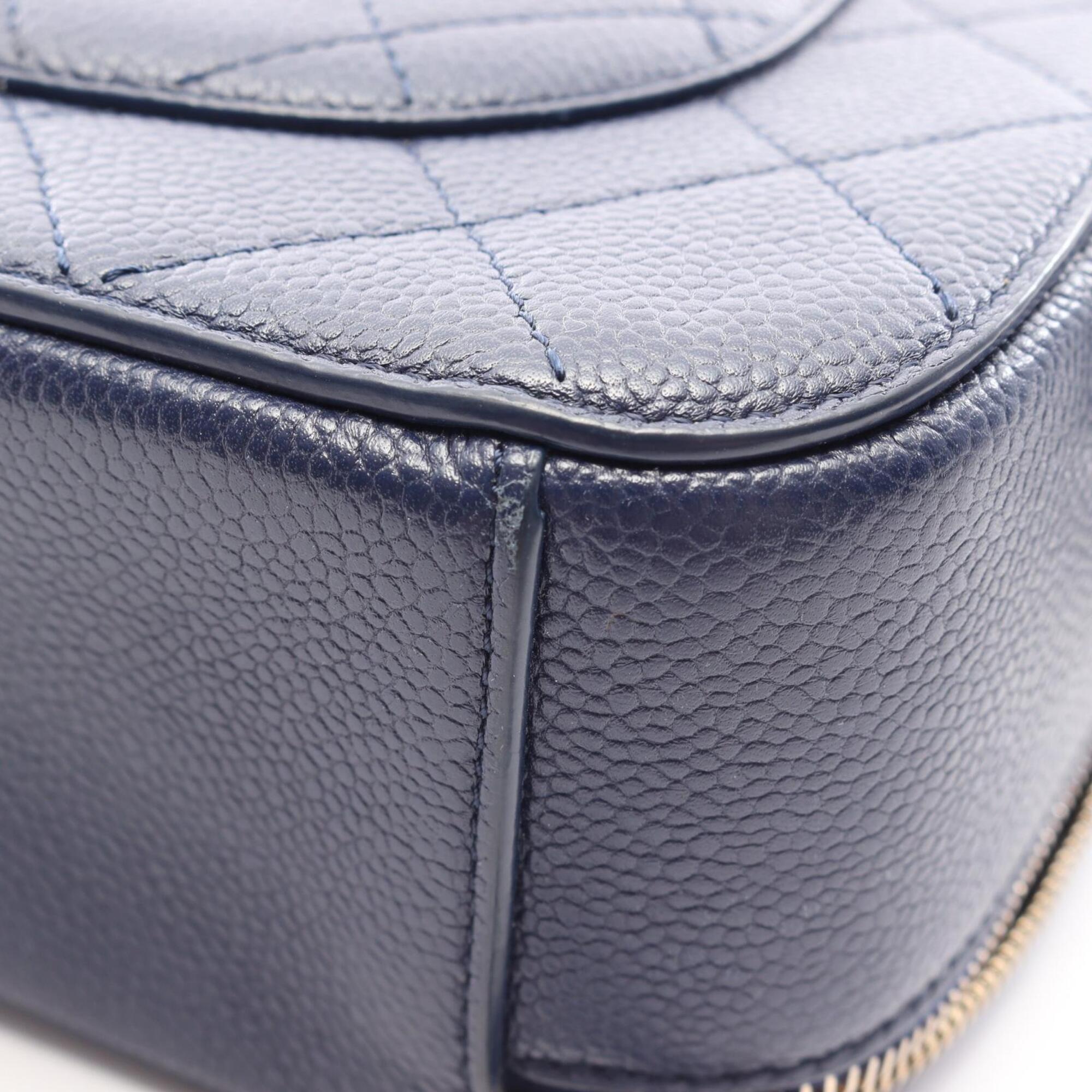 Chanel Blue Grained Calfskin Handbag Shoulder Bag (Pre-Owned)
